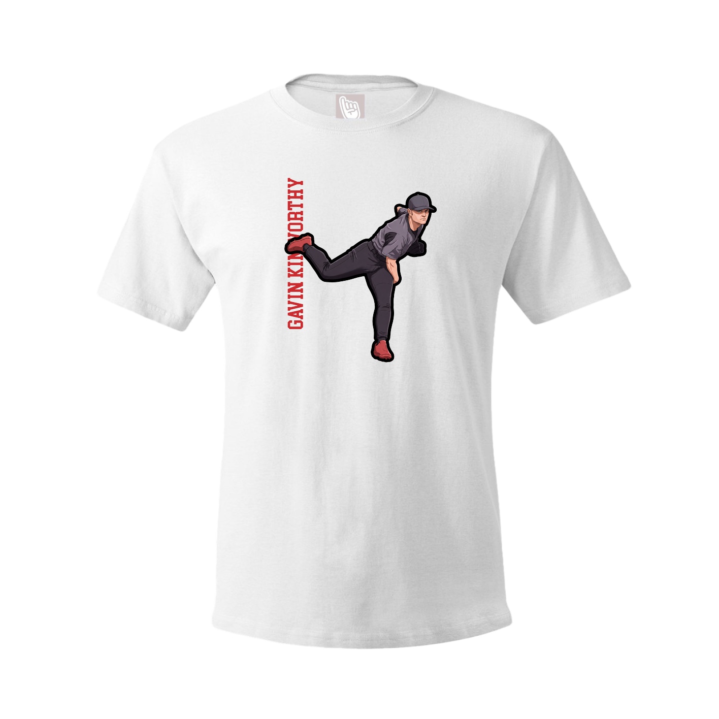 Youth Tee — Name Vertical in White