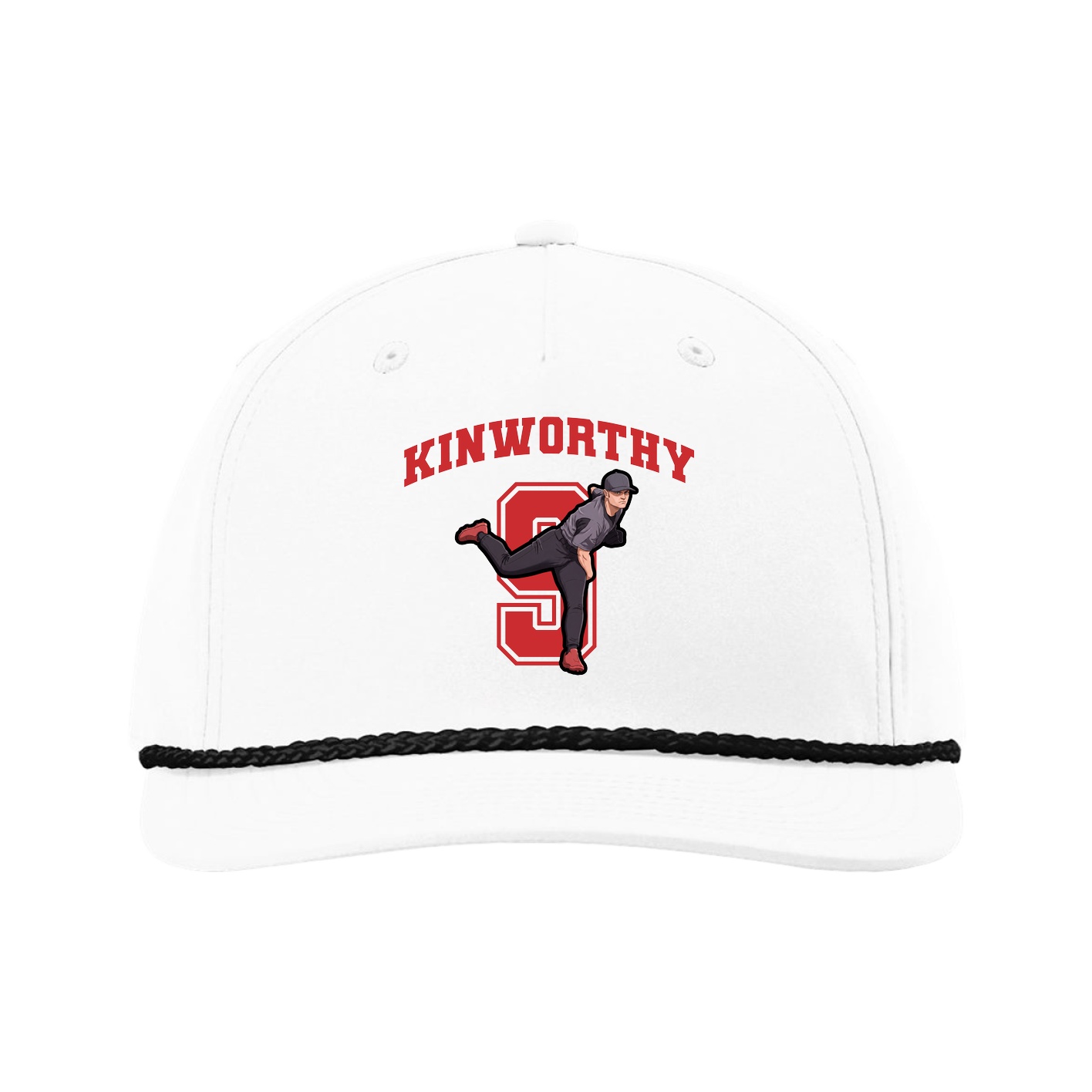 Five-Panel Classic Rope Cap — Number in White
