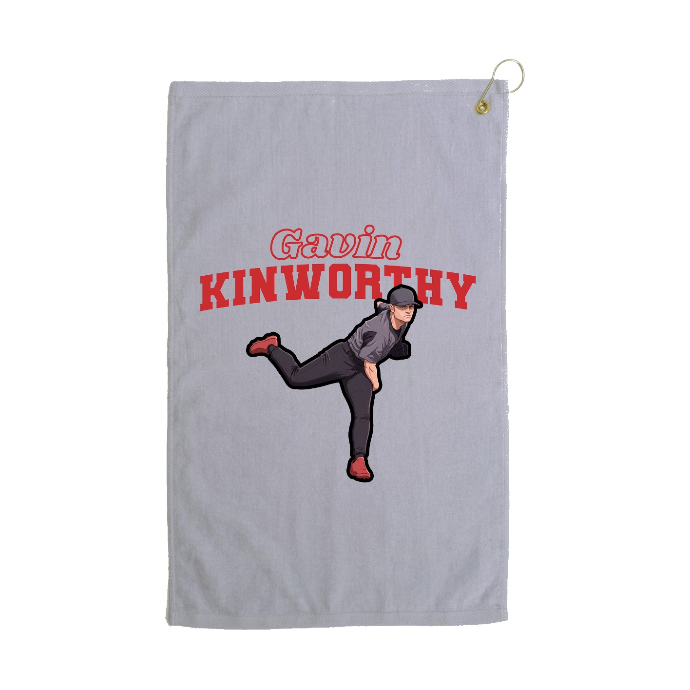 Golf Towel — Name Arch in Grey