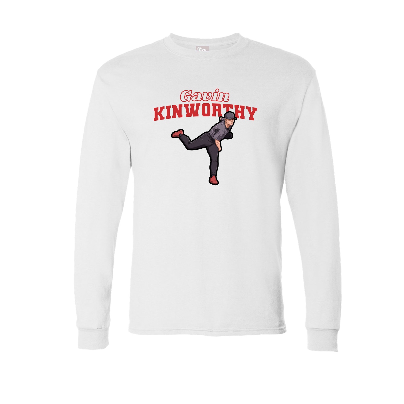 Long Sleeve Tee — Name Arch in White