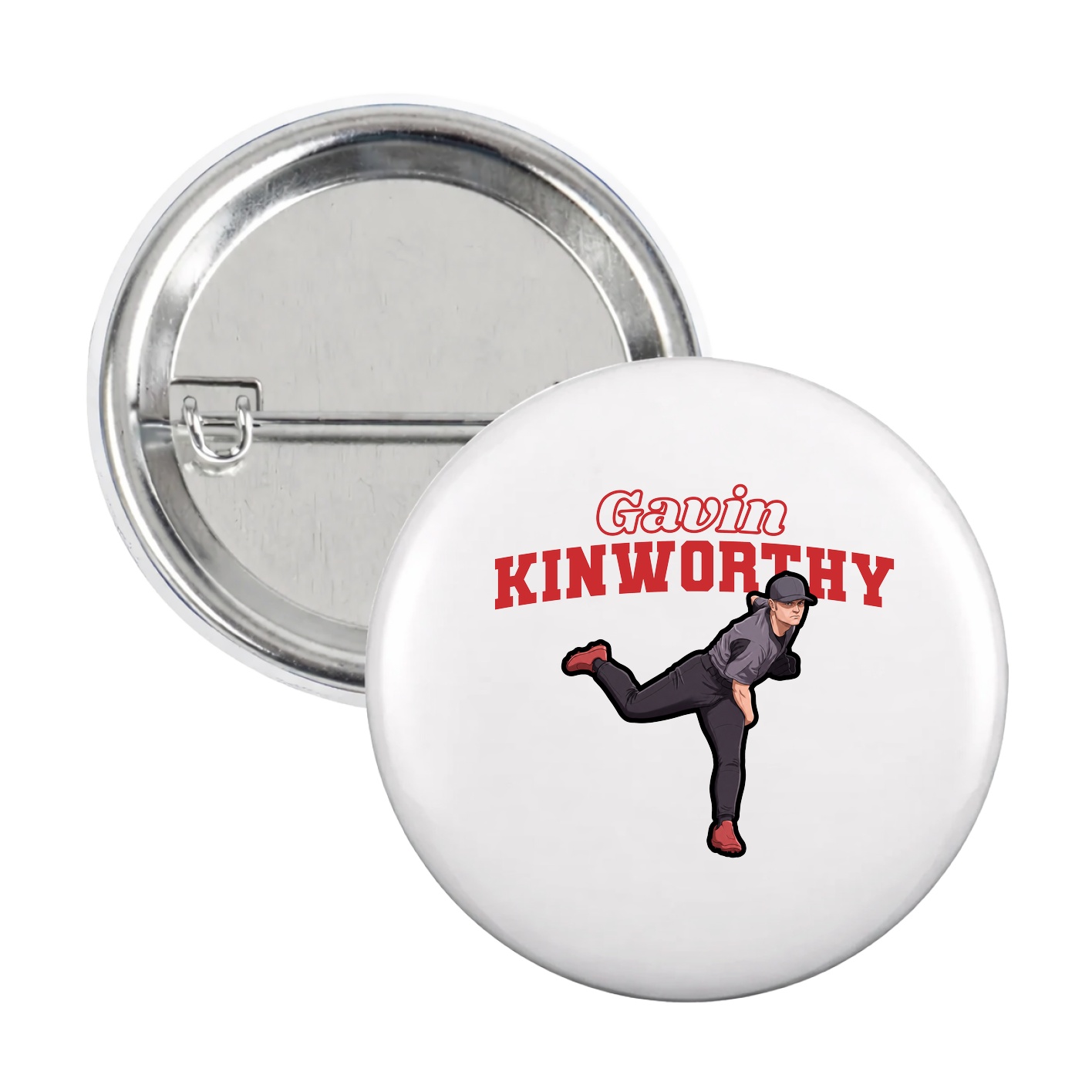 Game Day Button — Name Arch in White