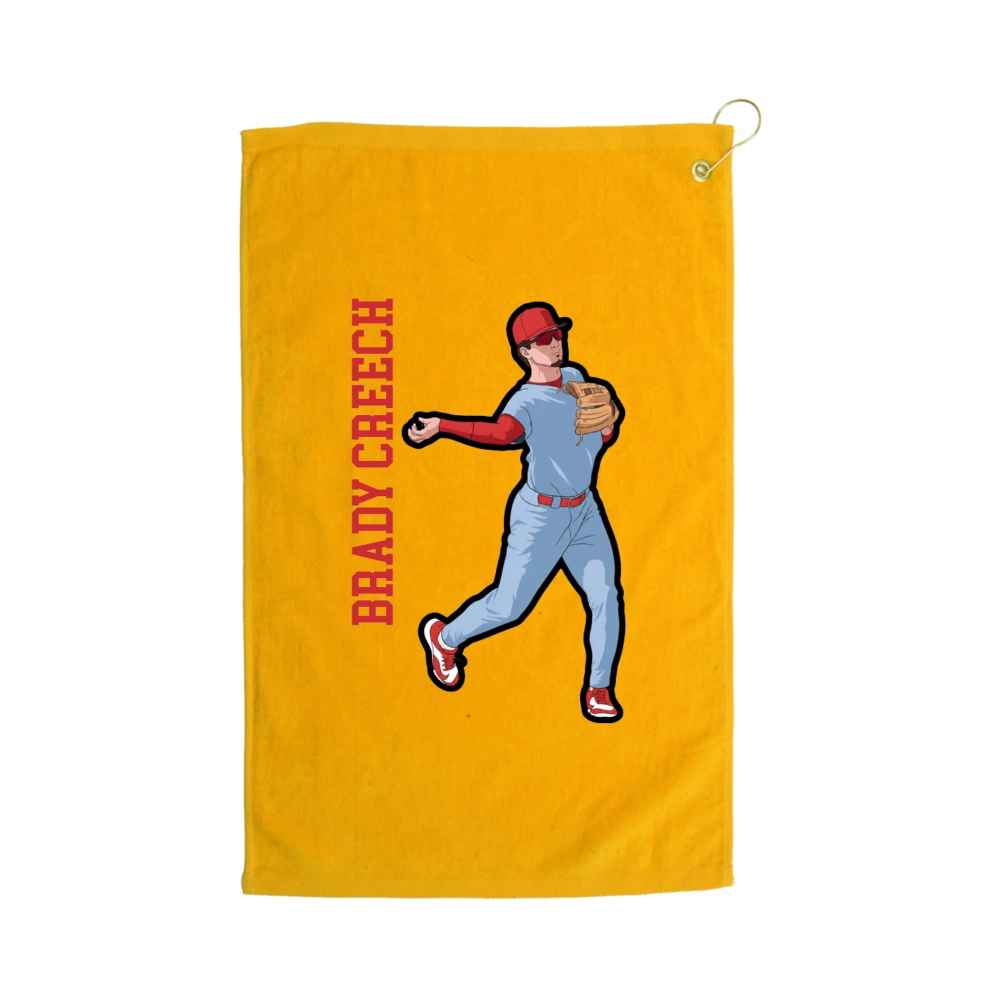 Golf Towel — Name Vertical in Gold
