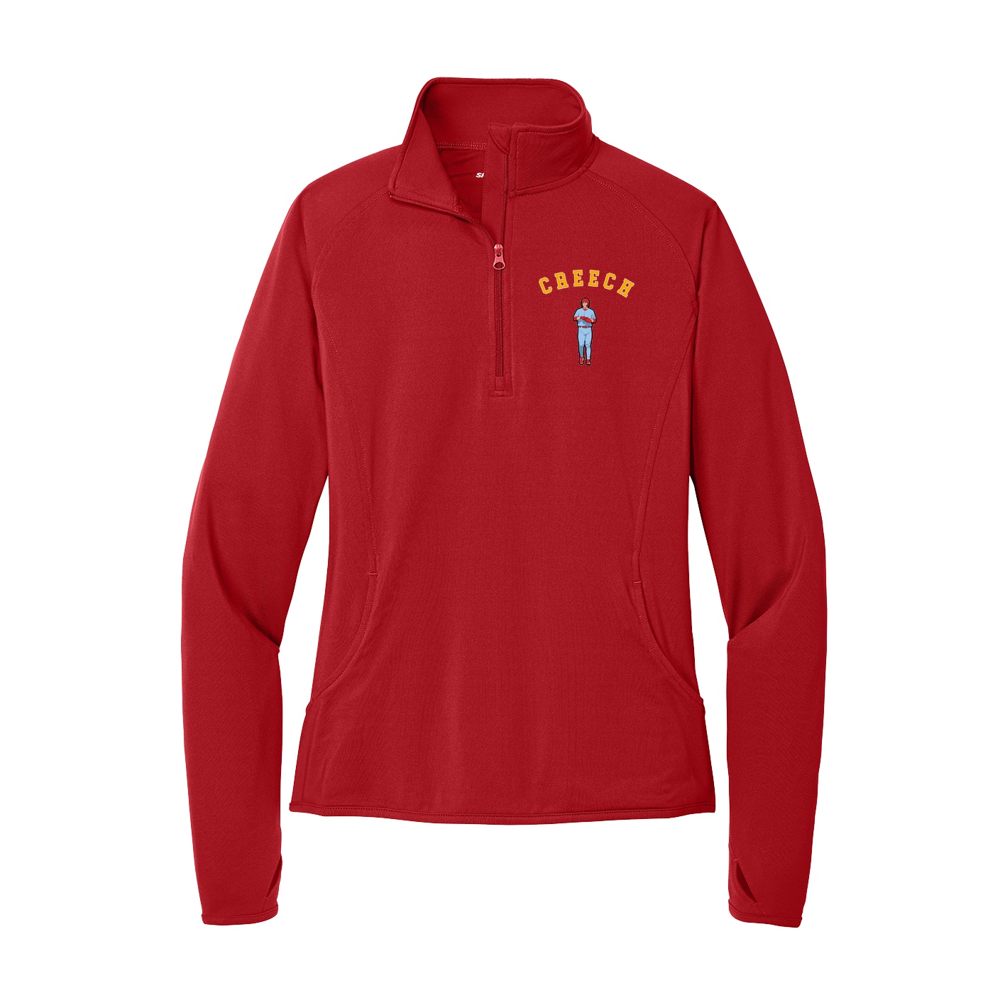 Women's Q-Zip Pullover — Shirsey Arch in Red