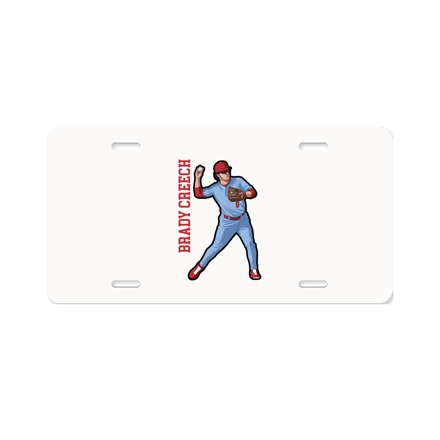 License Plate — Name Vertical in Classic