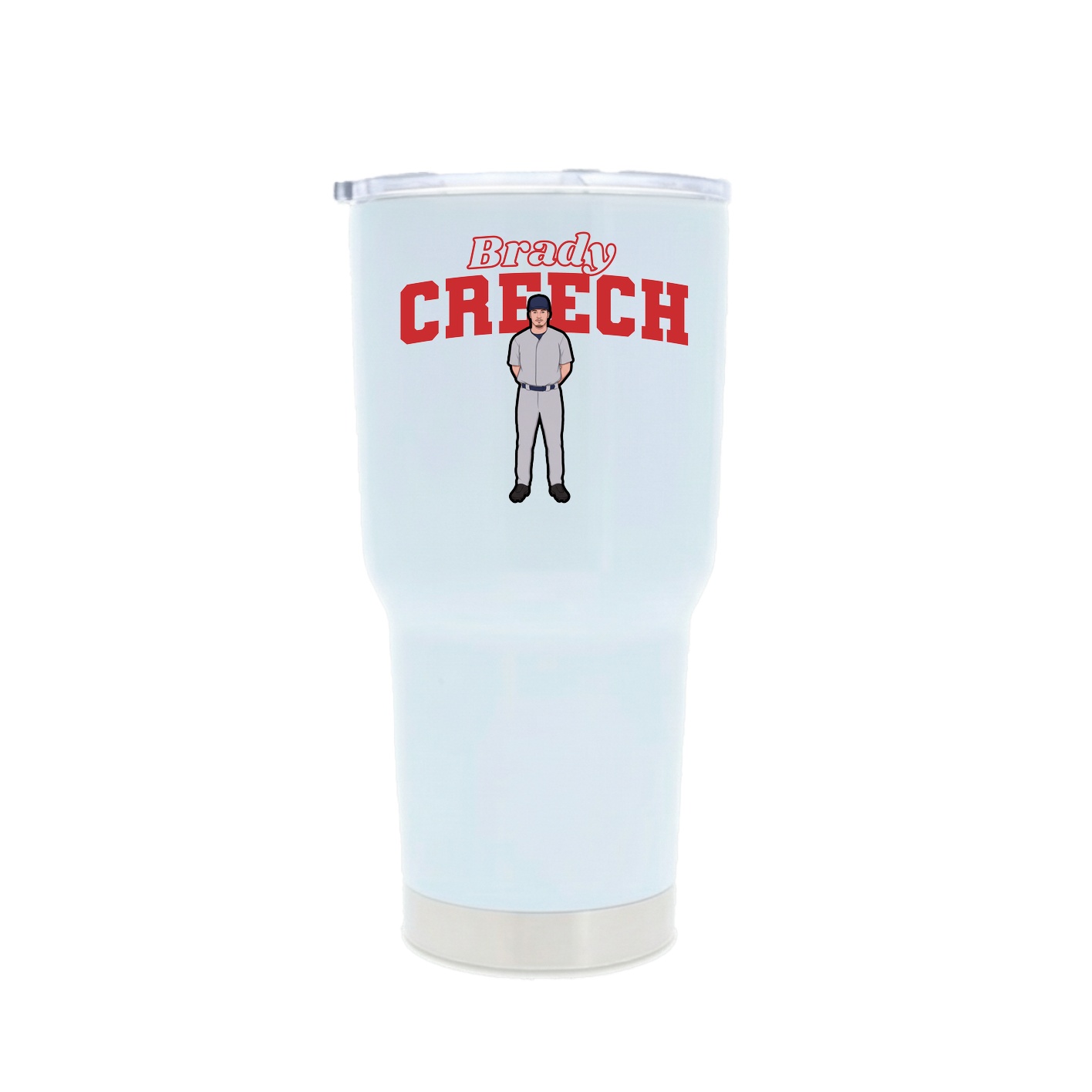 30oz Stainless Steel Tumbler — Name Arch in White