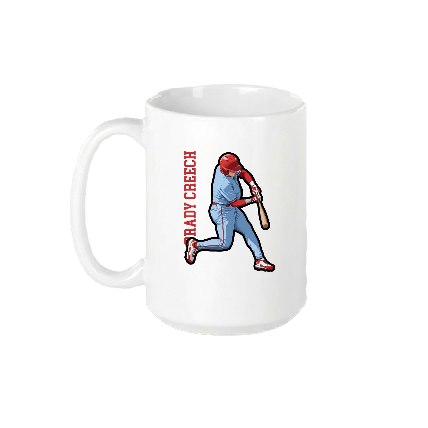 15oz Coffee Mug — Name Vertical in White