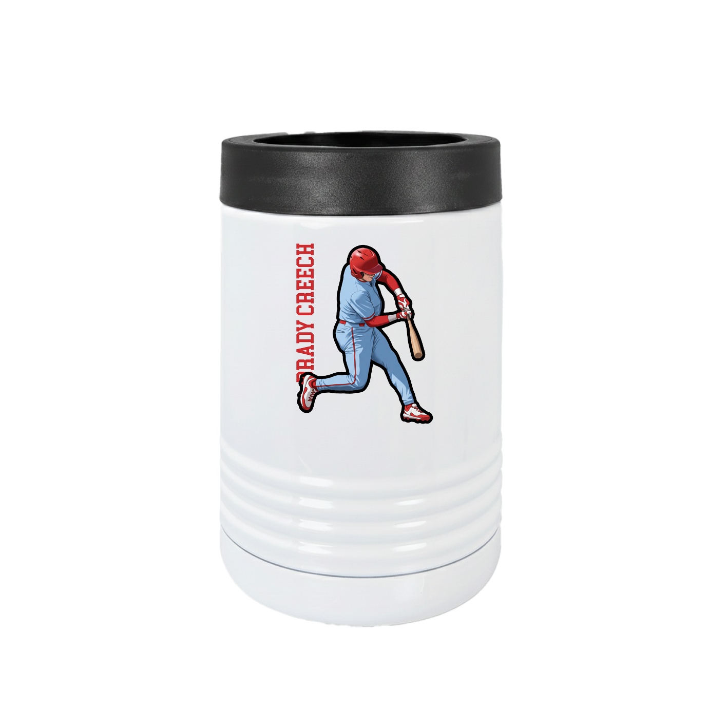 Beverage Holder — Name Vertical in White