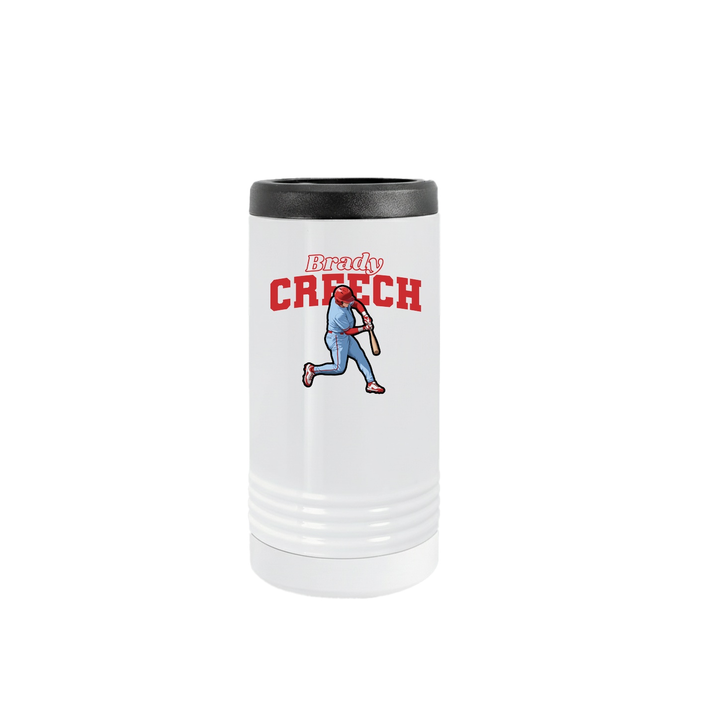 Slim Beverage Holder — Name Arch in White