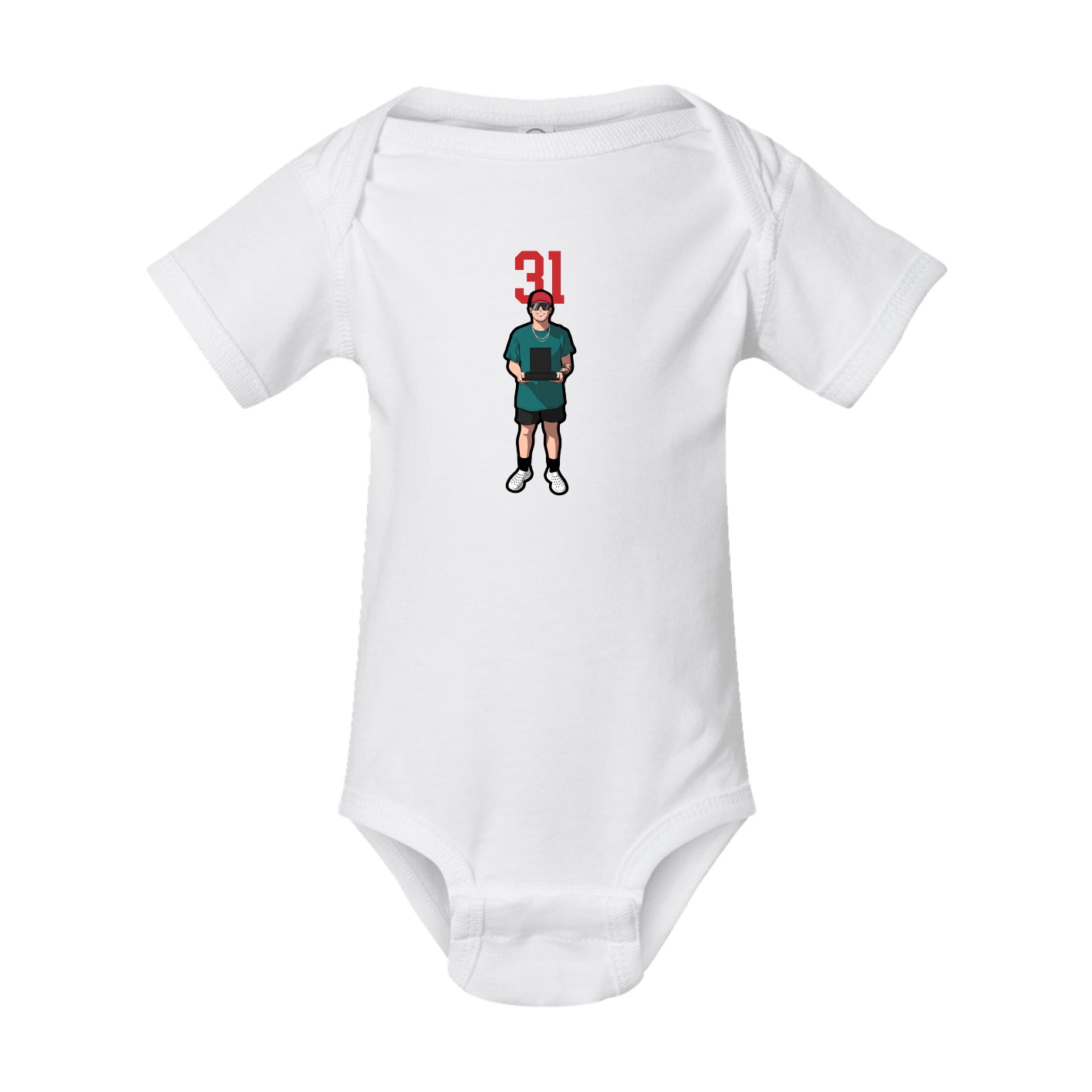 Baby Onesie — Number Top in White