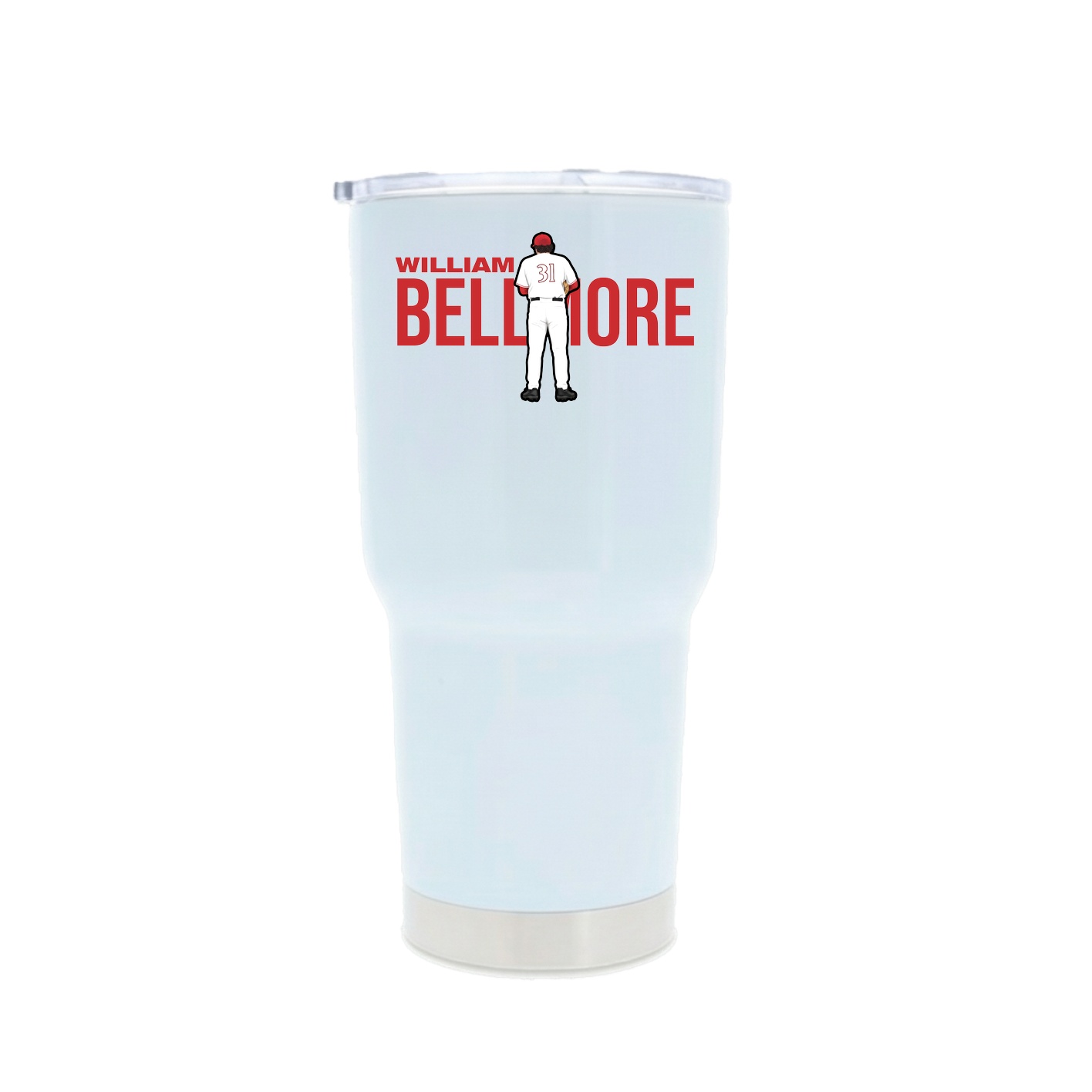 30oz Stainless Steel Tumbler — Player Name in White