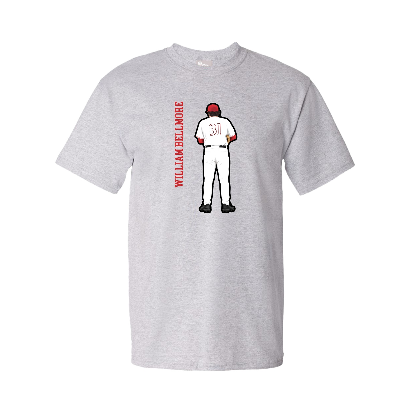 Tee — Name Vertical in Grey