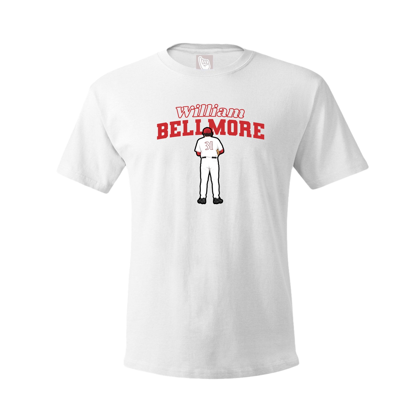 Youth Tee — Name Arch in White