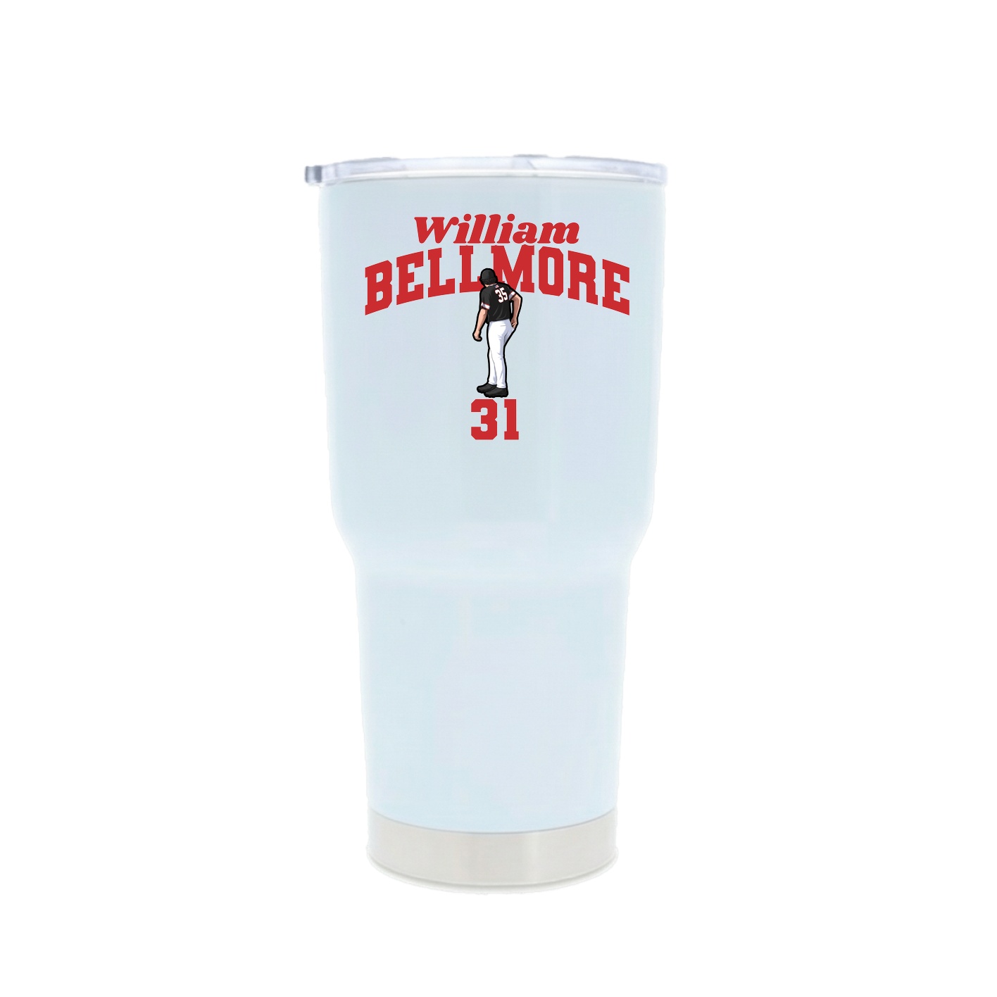 30oz Stainless Steel Tumbler — Signature Arch in White