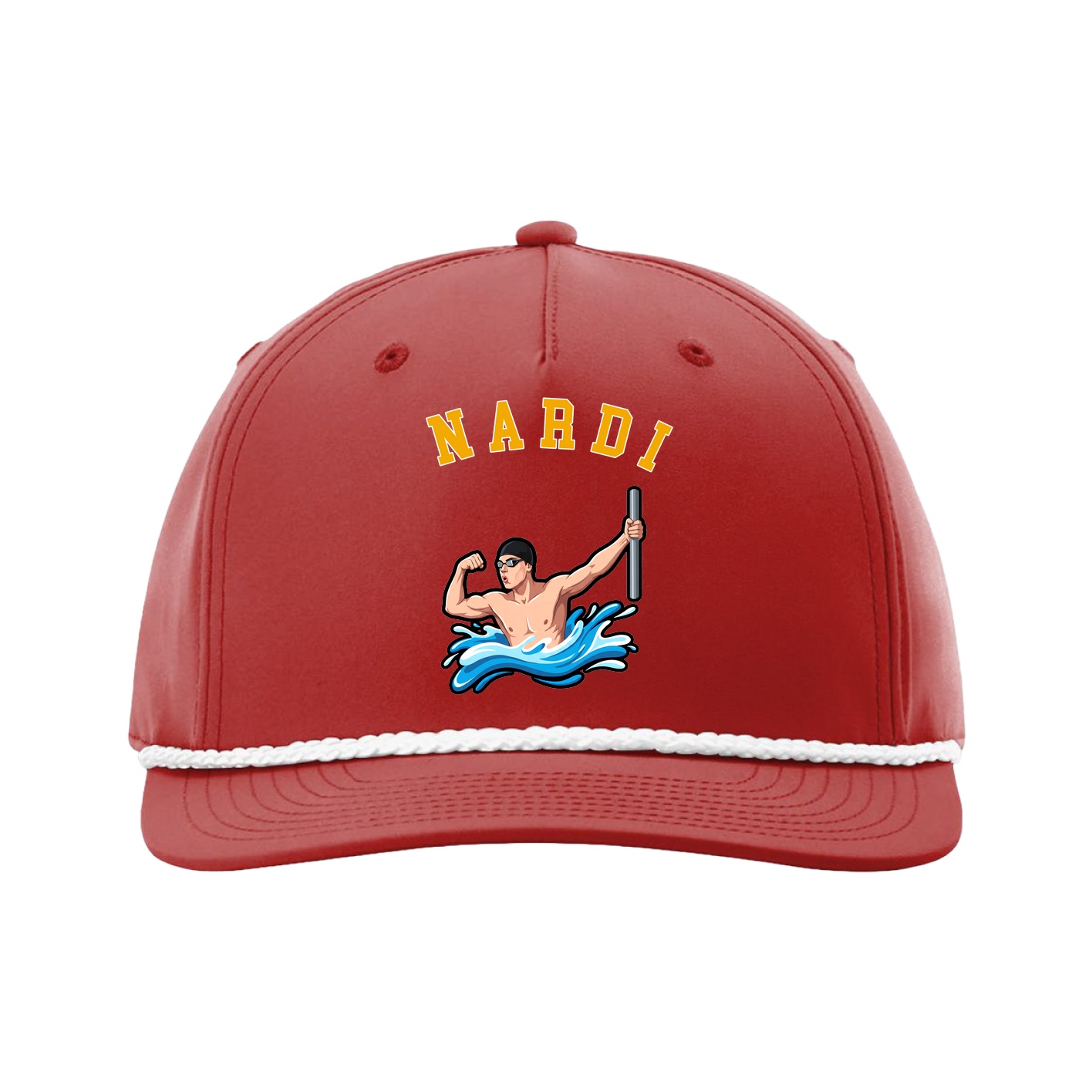 Five-Panel Classic Rope Cap — Shirsey Arch in Red