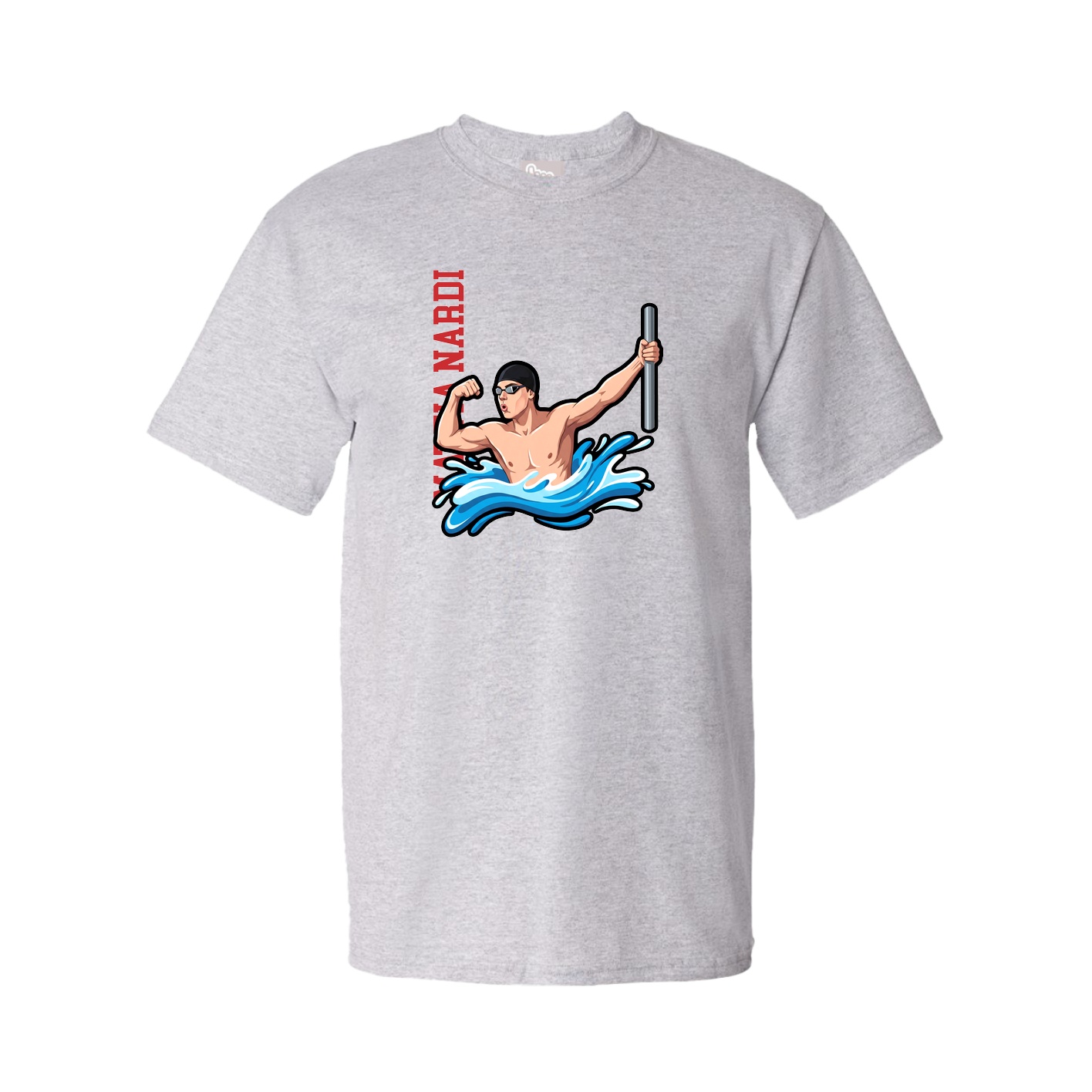 Tee — Name Vertical in Grey