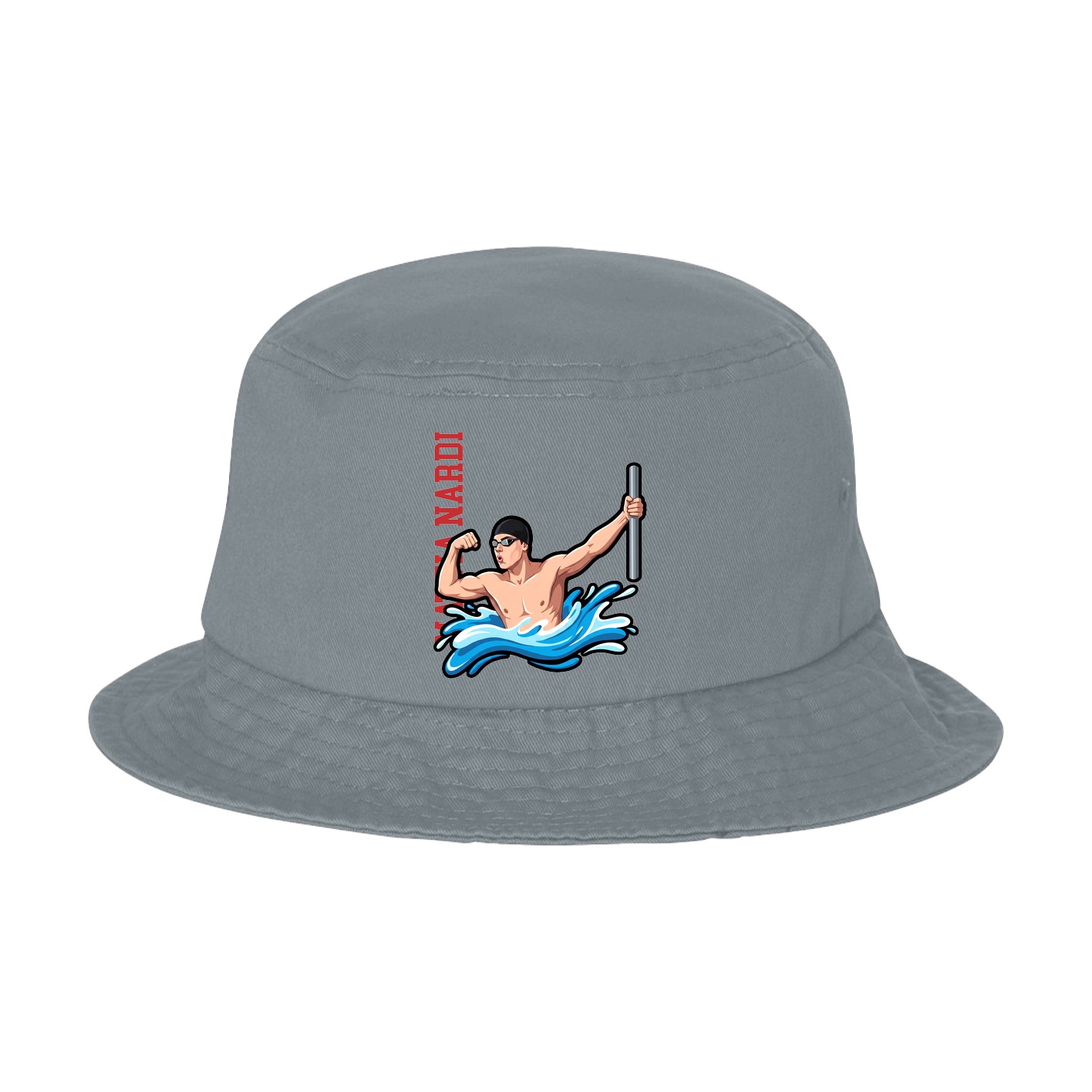 Bucket Cap — Name Vertical in Grey