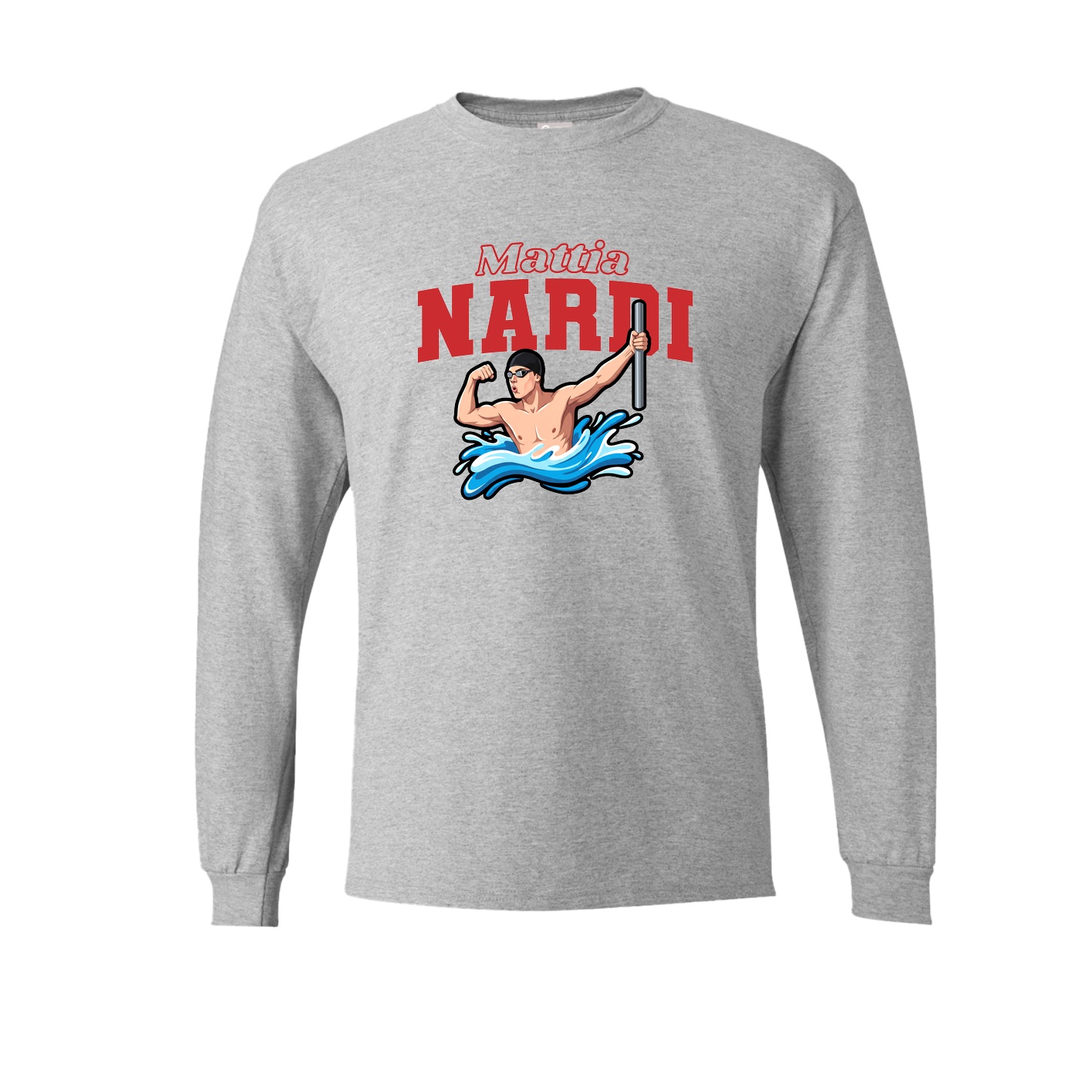 Long Sleeve Tee — Name Arch in Grey