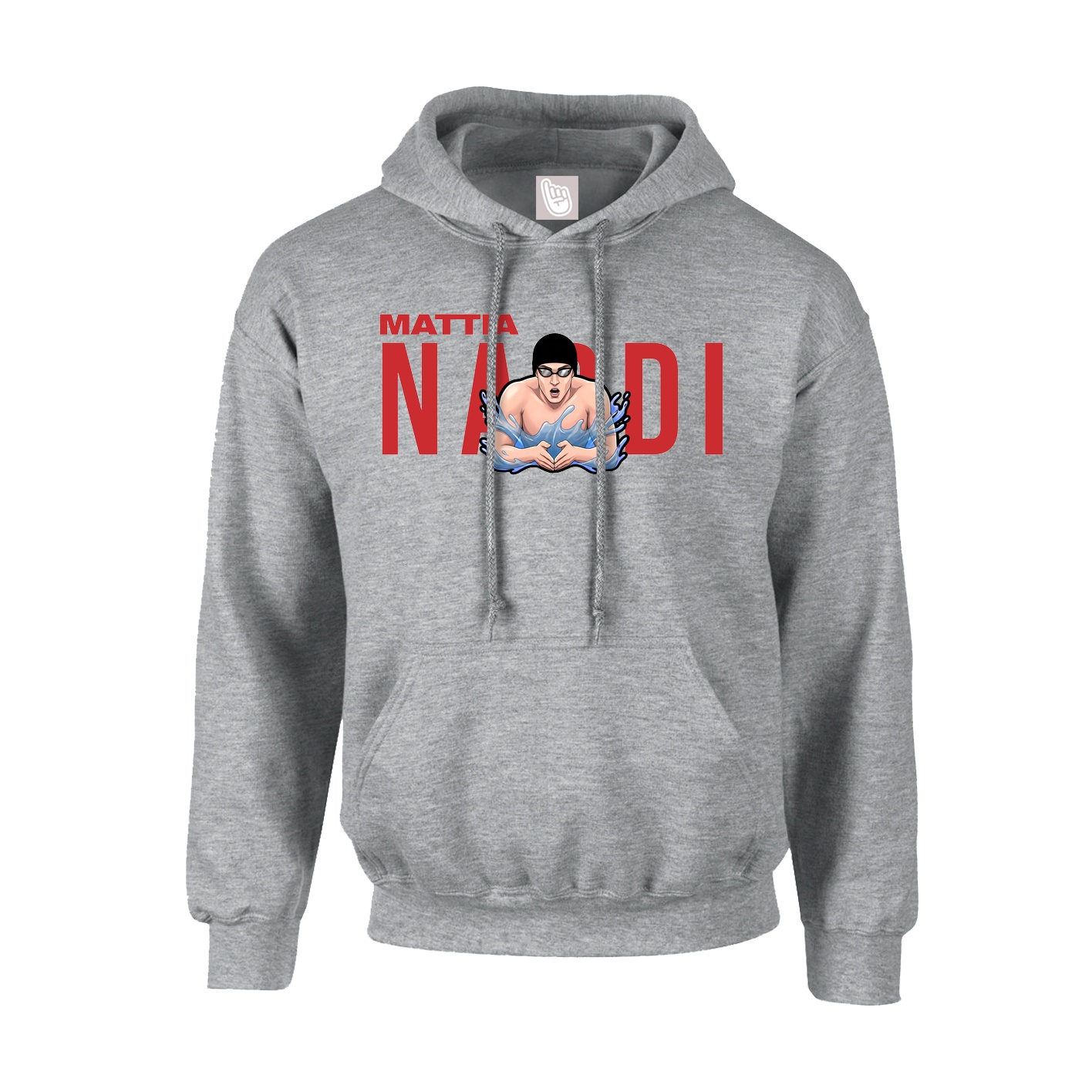 Hoodie — Player Name in Grey
