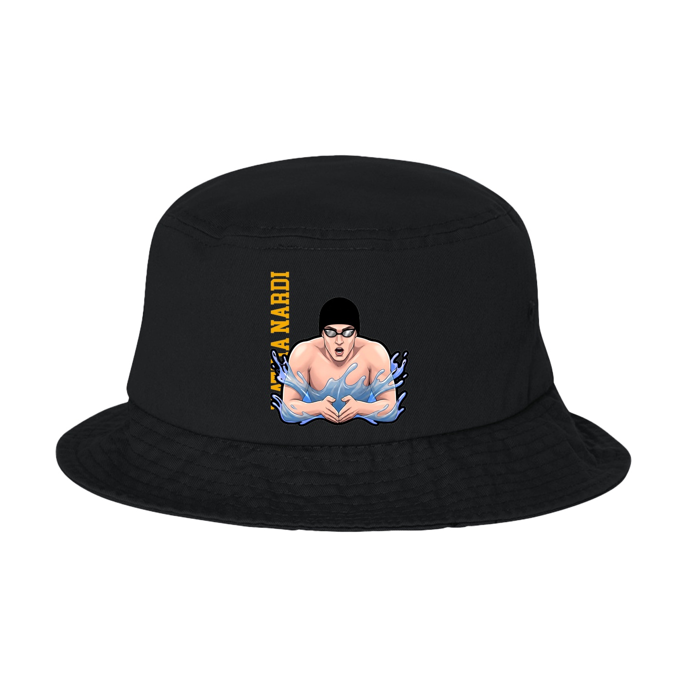 Bucket Cap — Name Vertical in Black