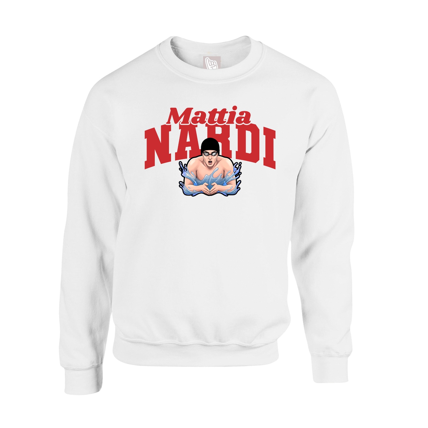 Fleece Crew — Signature Arch in White