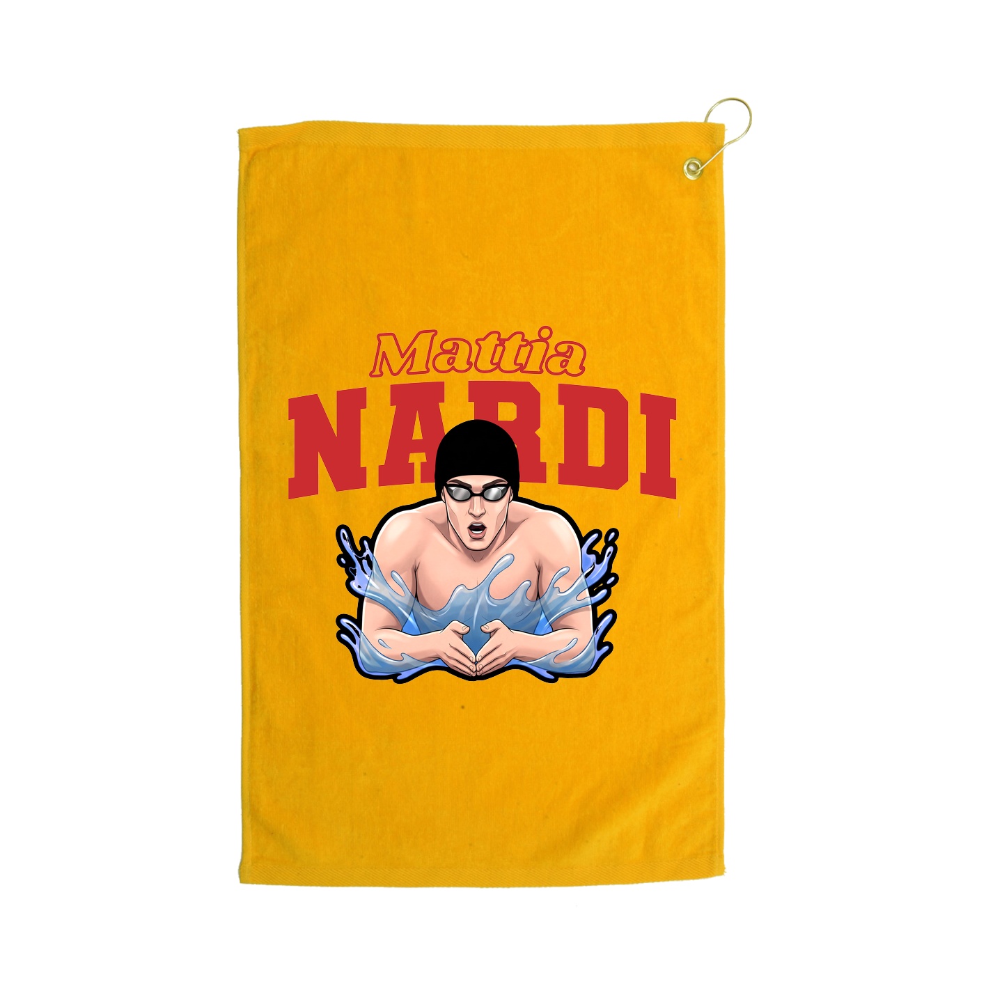 Golf Towel — Name Arch in Gold