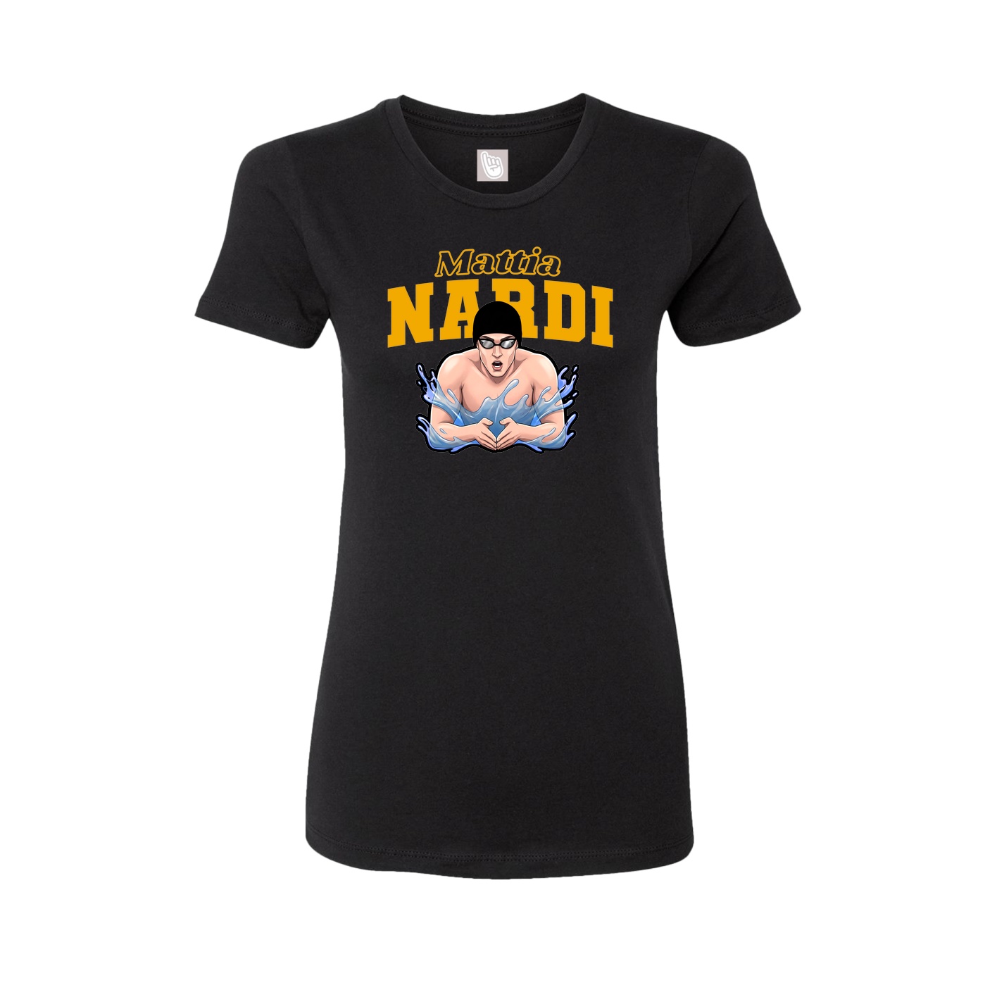 Fitted Women's Tee — Name Arch in Black