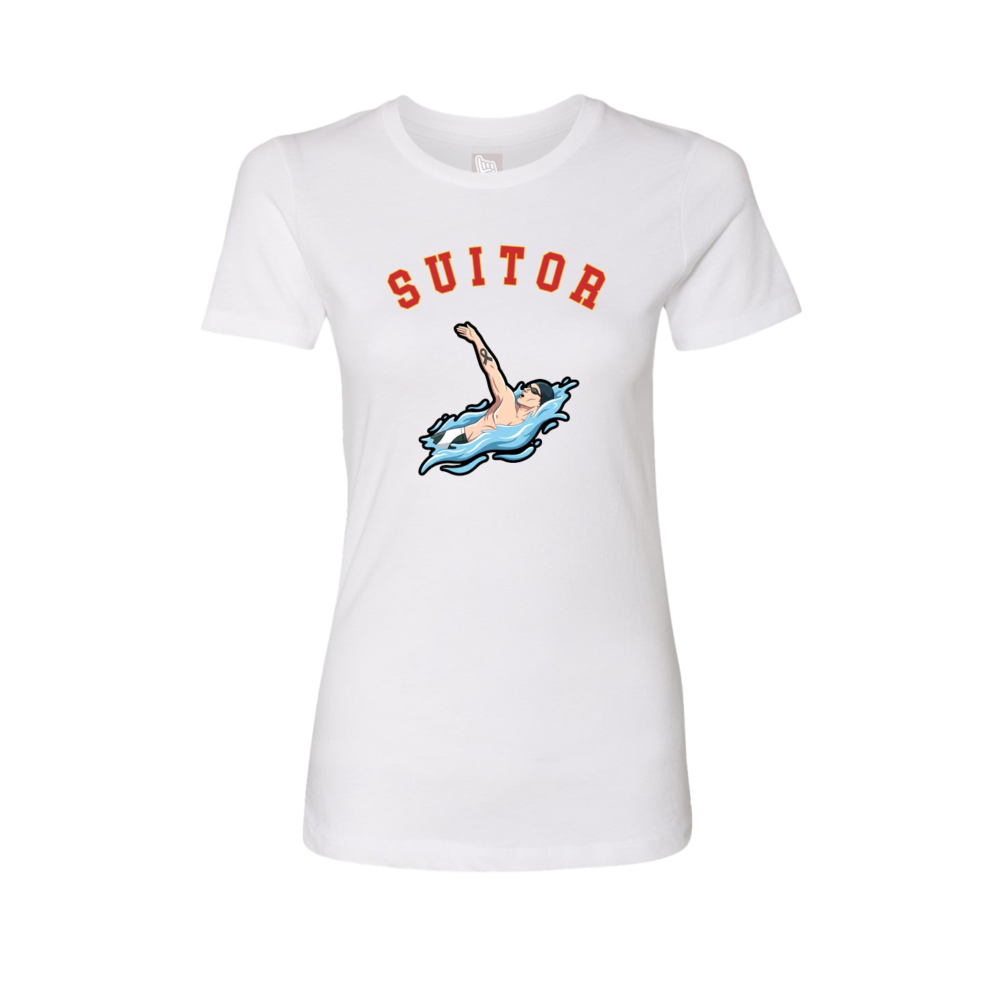 Fitted Women's Tee — Shirsey Arch in White