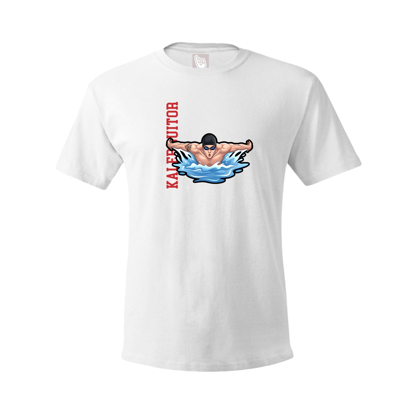 Youth Tee — Name Vertical in White