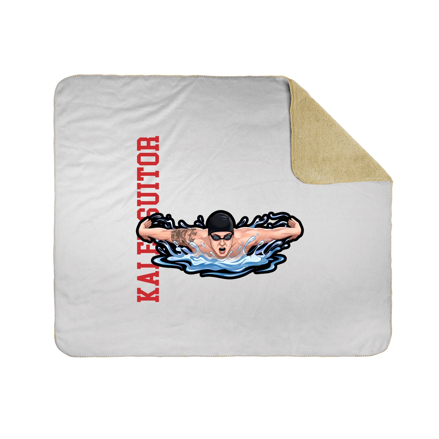 Throw Blanket — Name Vertical in White