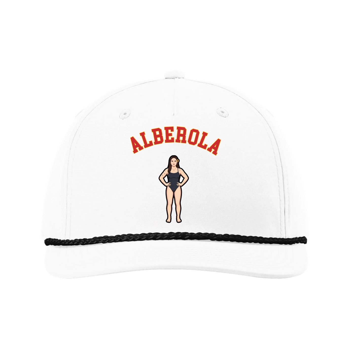Five-Panel Classic Rope Cap — Shirsey Arch in White