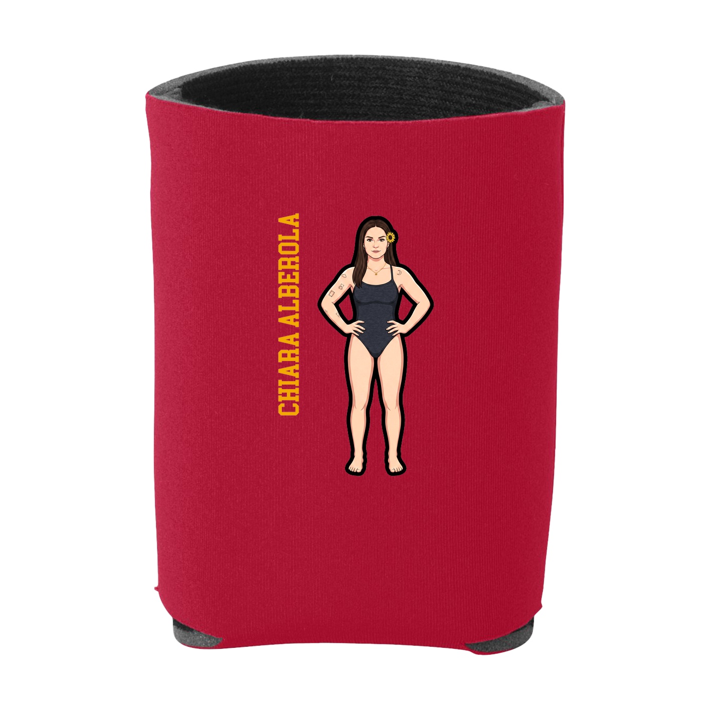 Can Holder — Name Vertical in Red