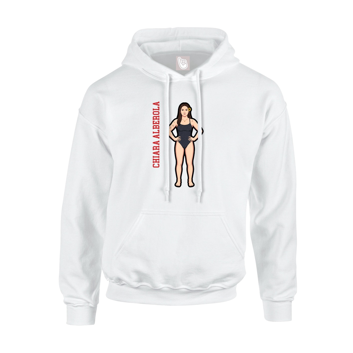 Hoodie — Name Vertical in White