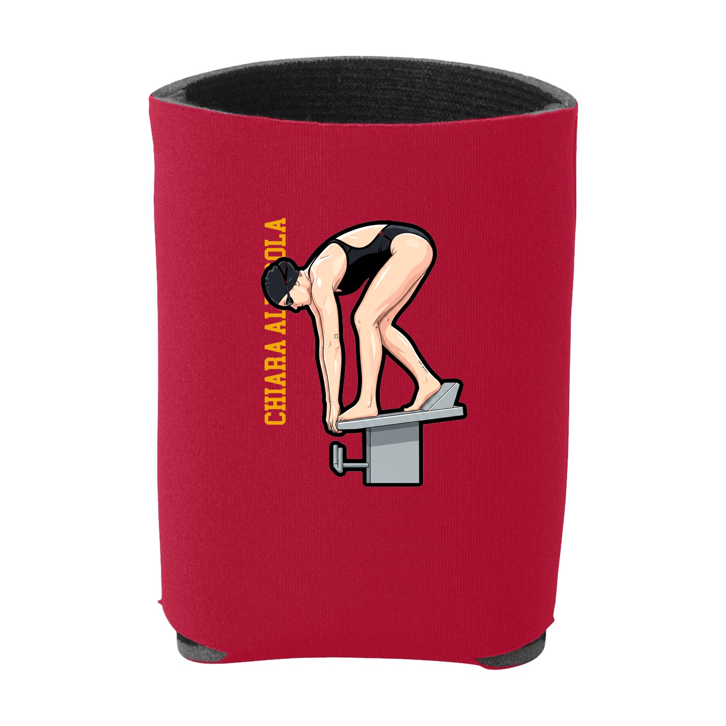 Can Holder — Name Vertical in Red