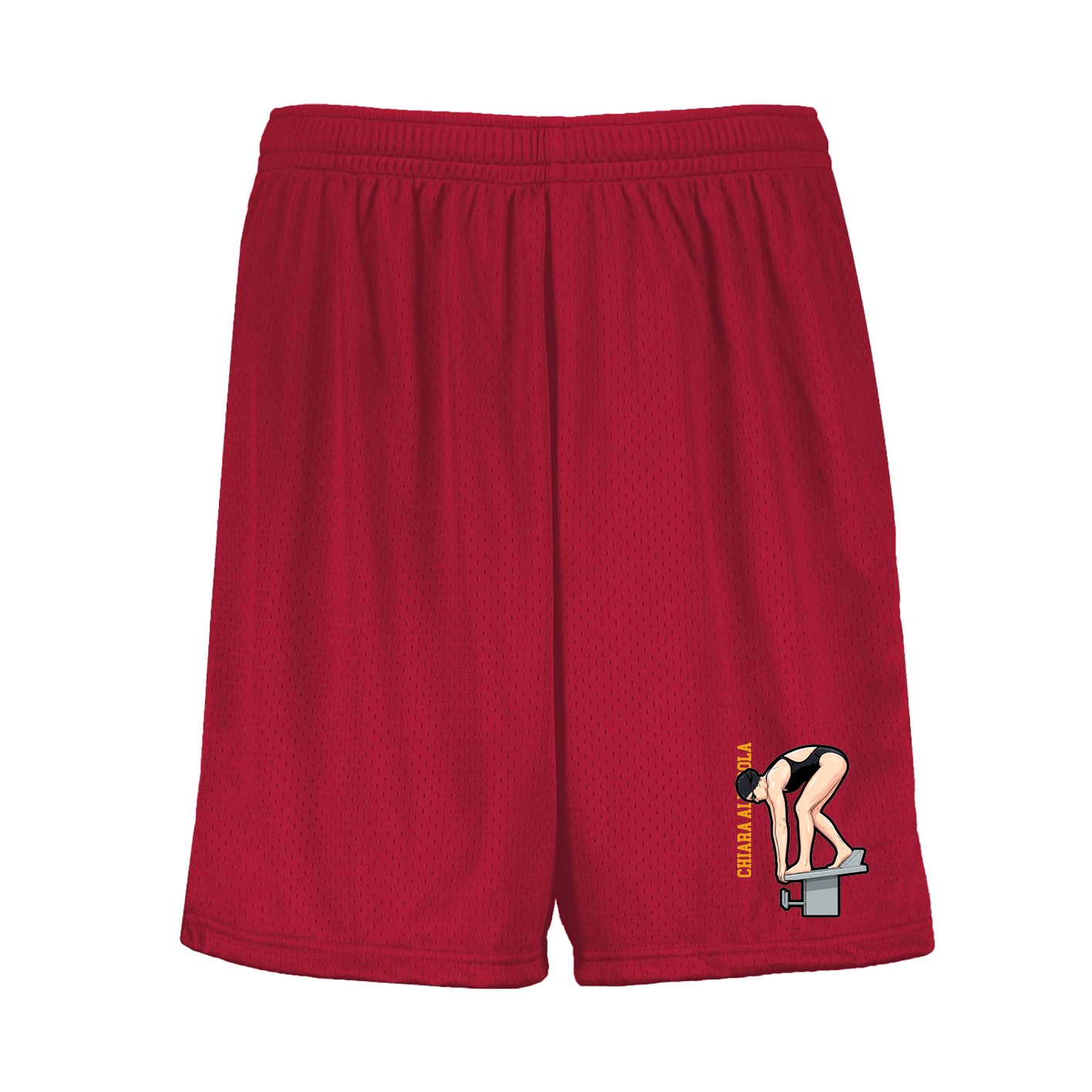 Shorts — Name Vertical in Red