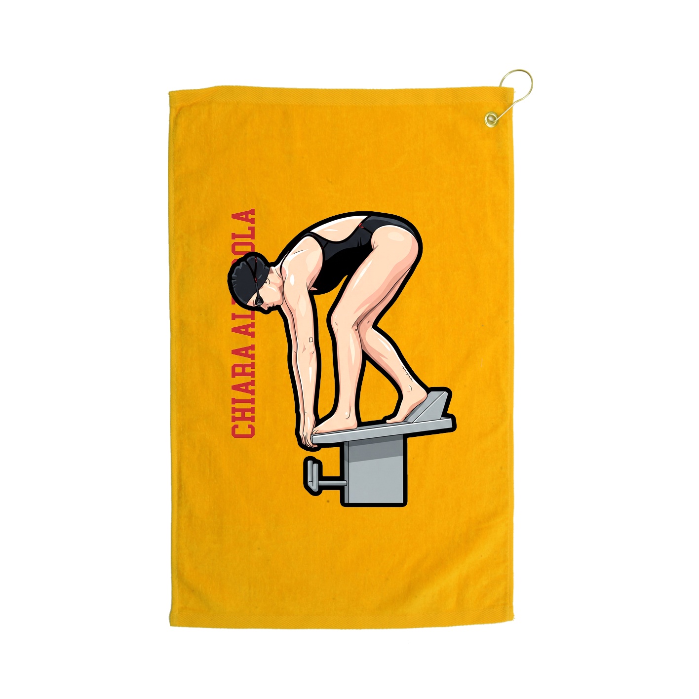 Golf Towel — Name Vertical in Gold