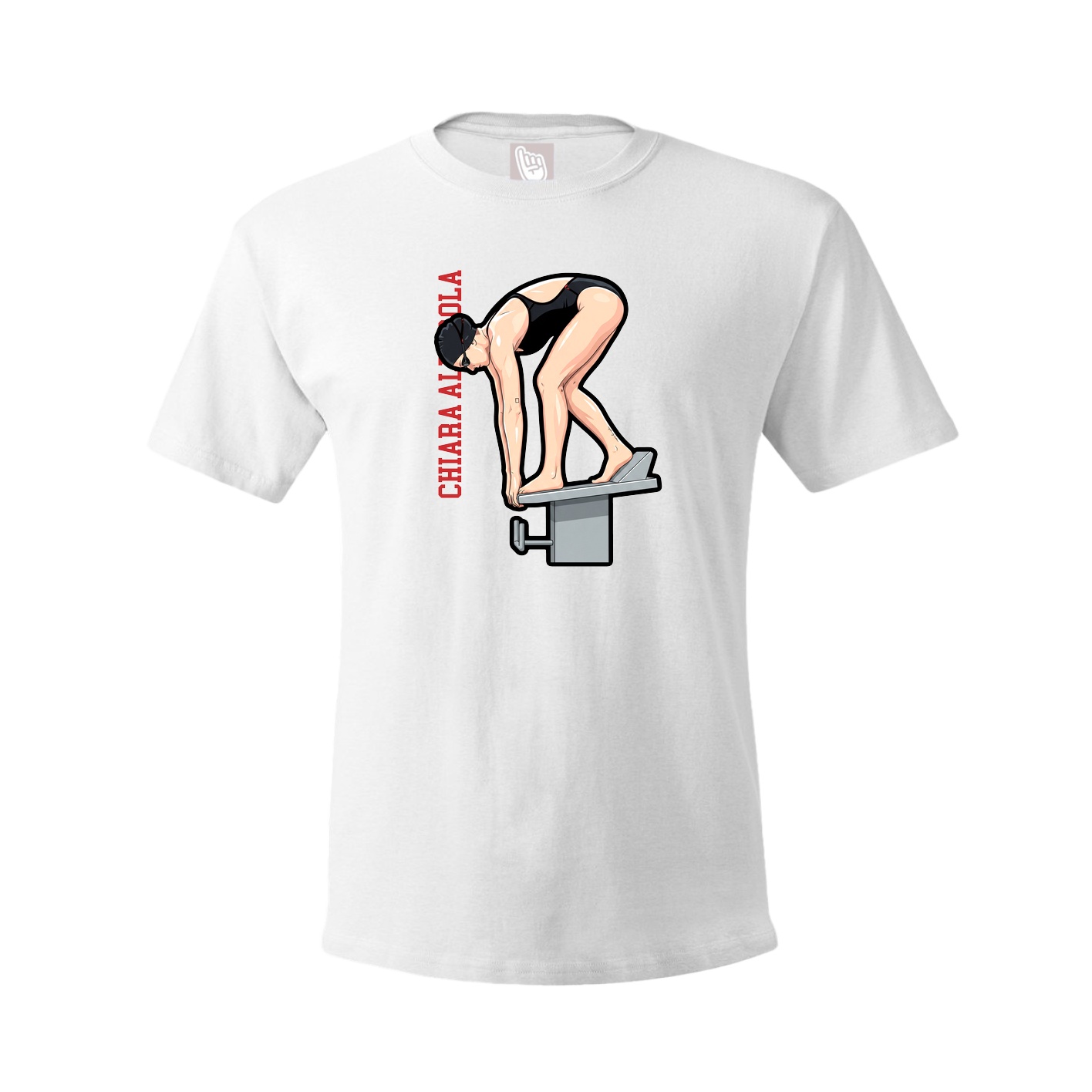 Youth Tee — Name Vertical in White