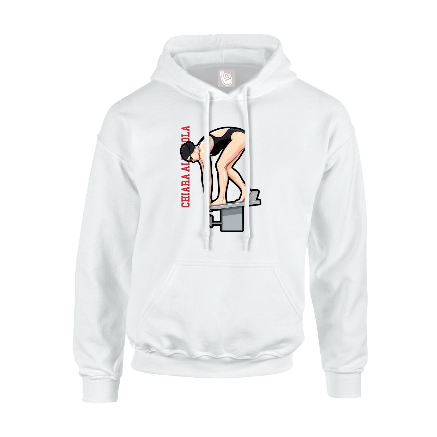 Youth Hoodie — Name Vertical in White