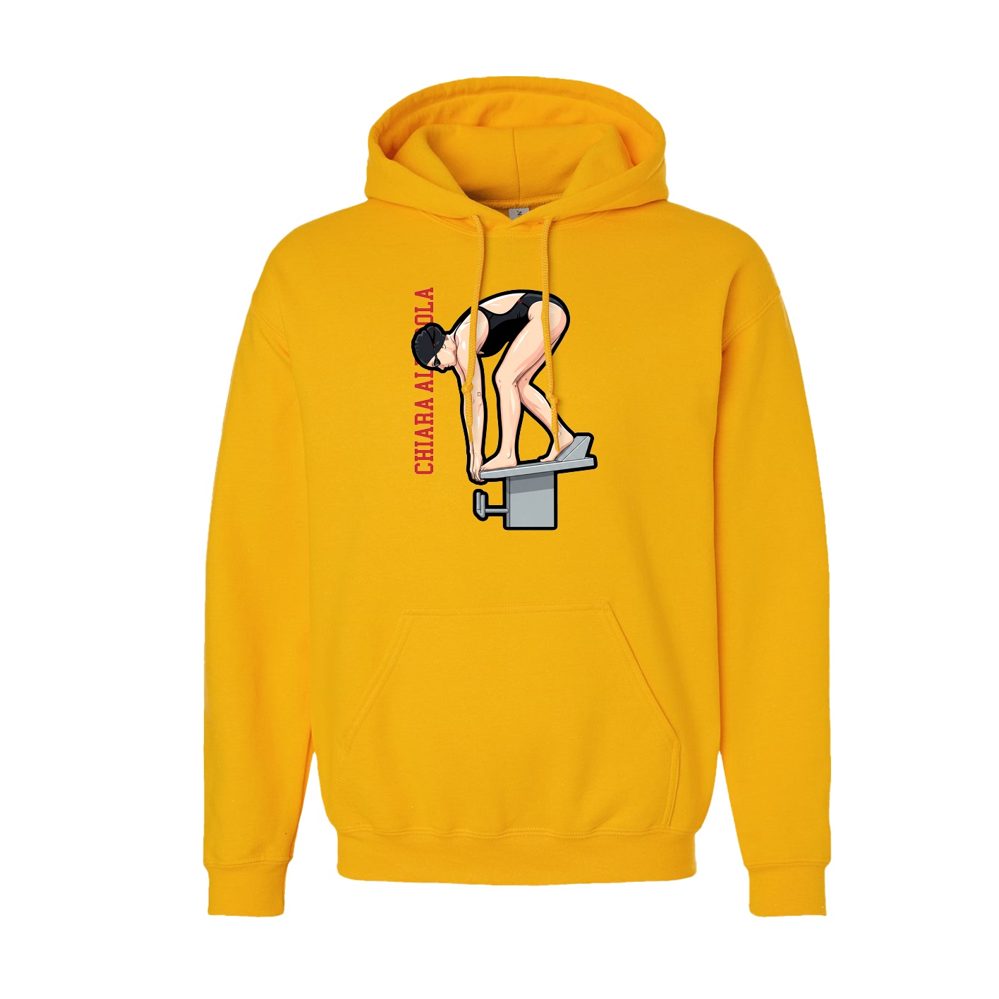 Youth Hoodie — Name Vertical in Gold