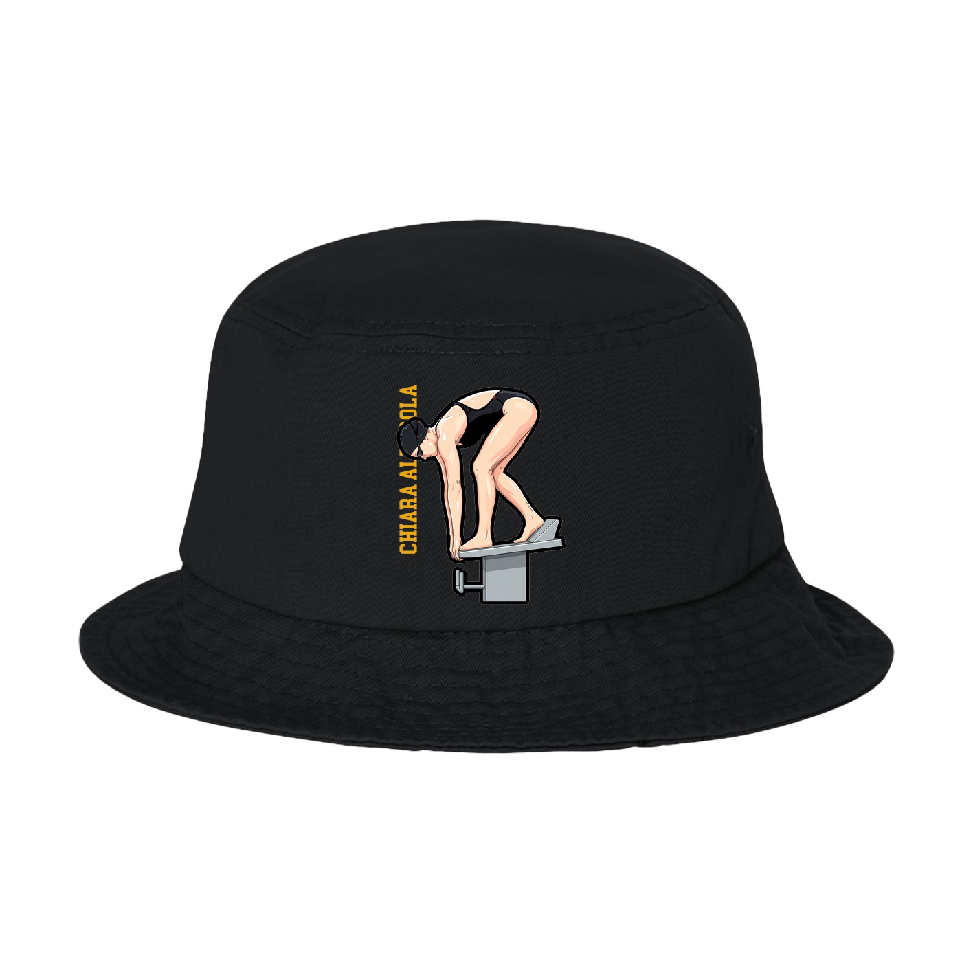 Bucket Cap — Name Vertical in Black