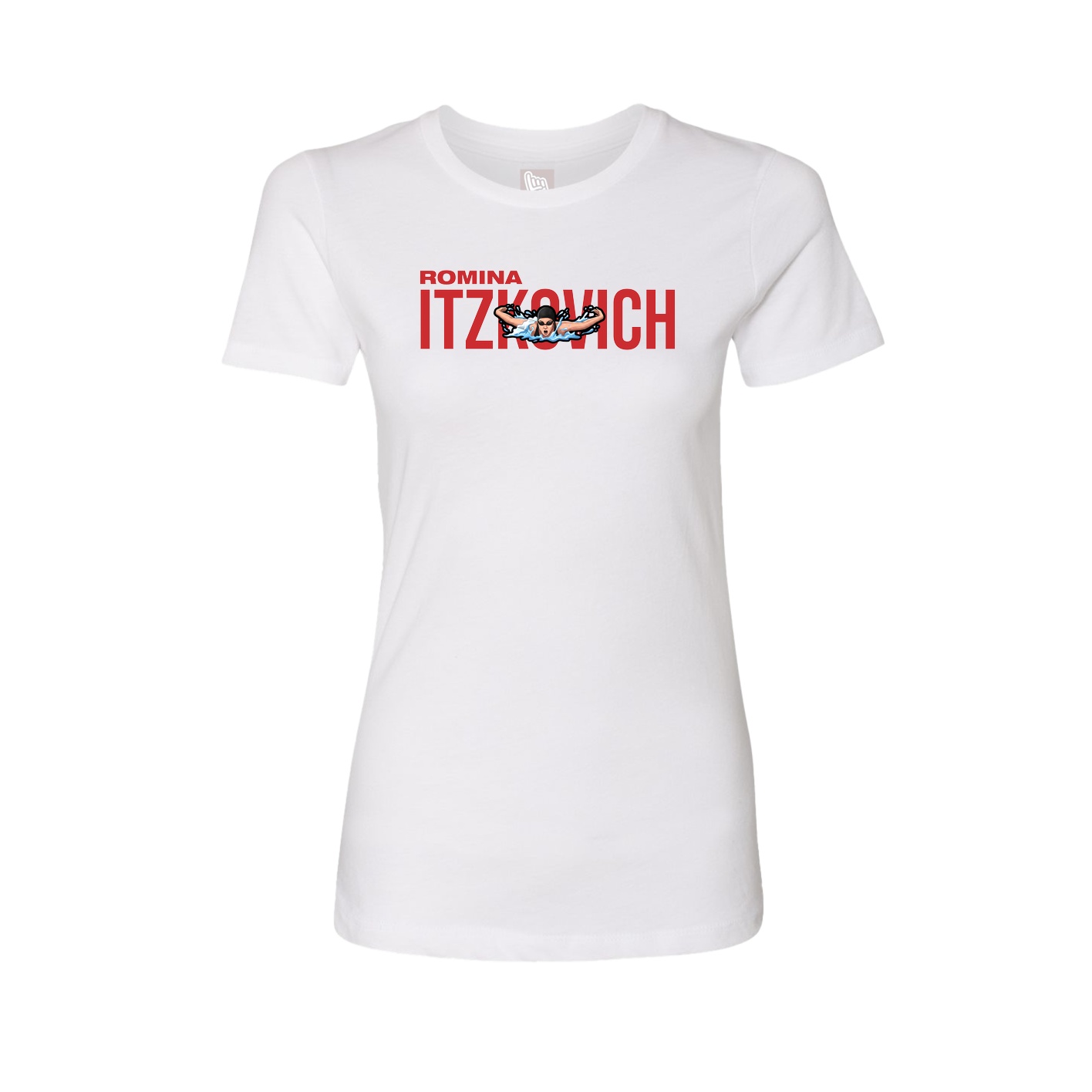 Fitted Women's Tee — Player Name in White