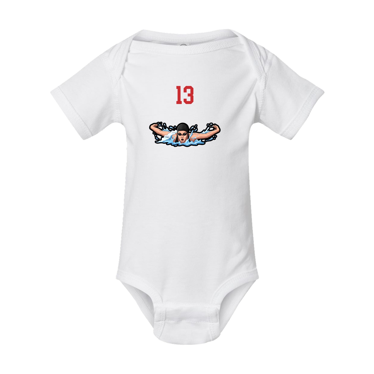 Baby Onesie — Number Top in White