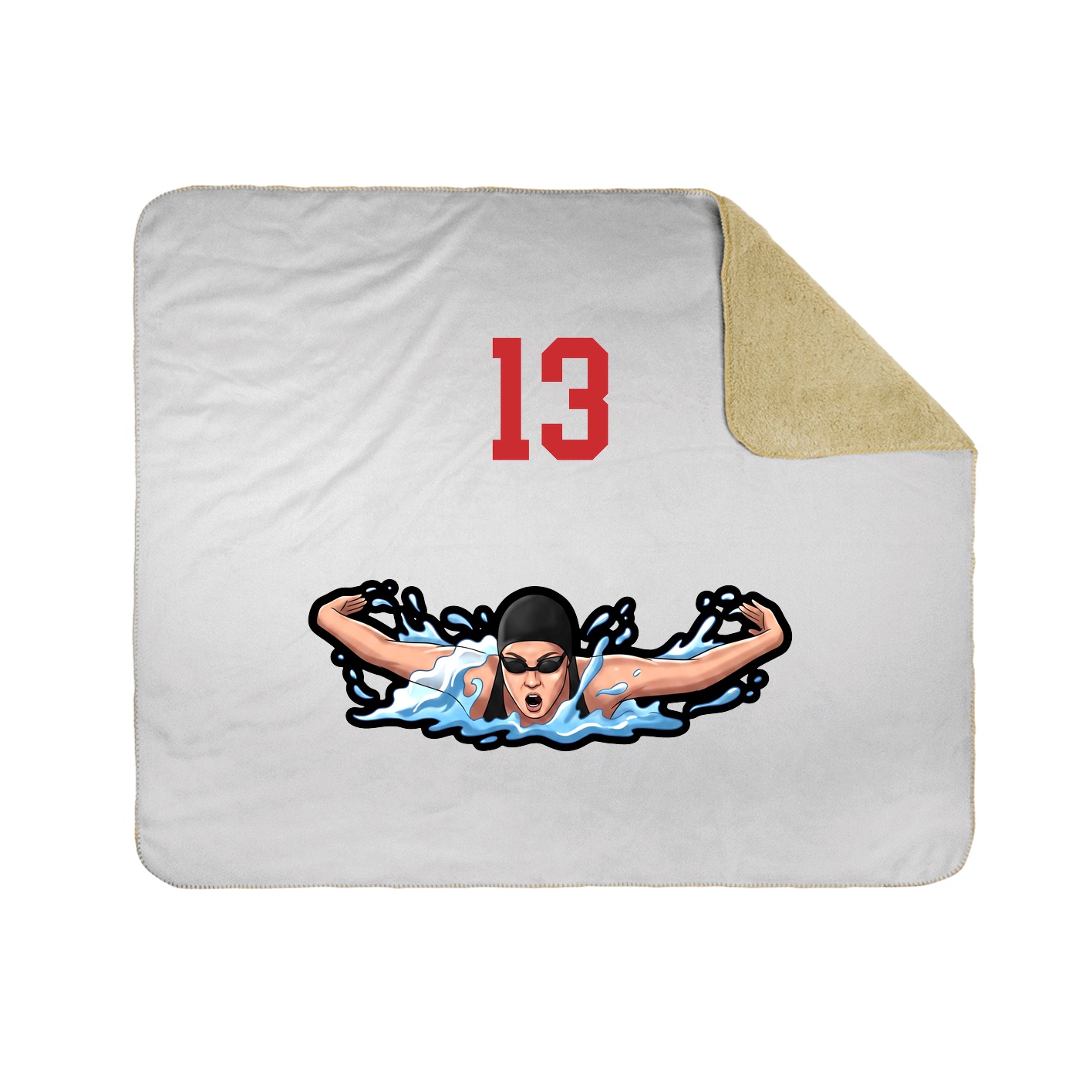 Throw Blanket — Number Top in White