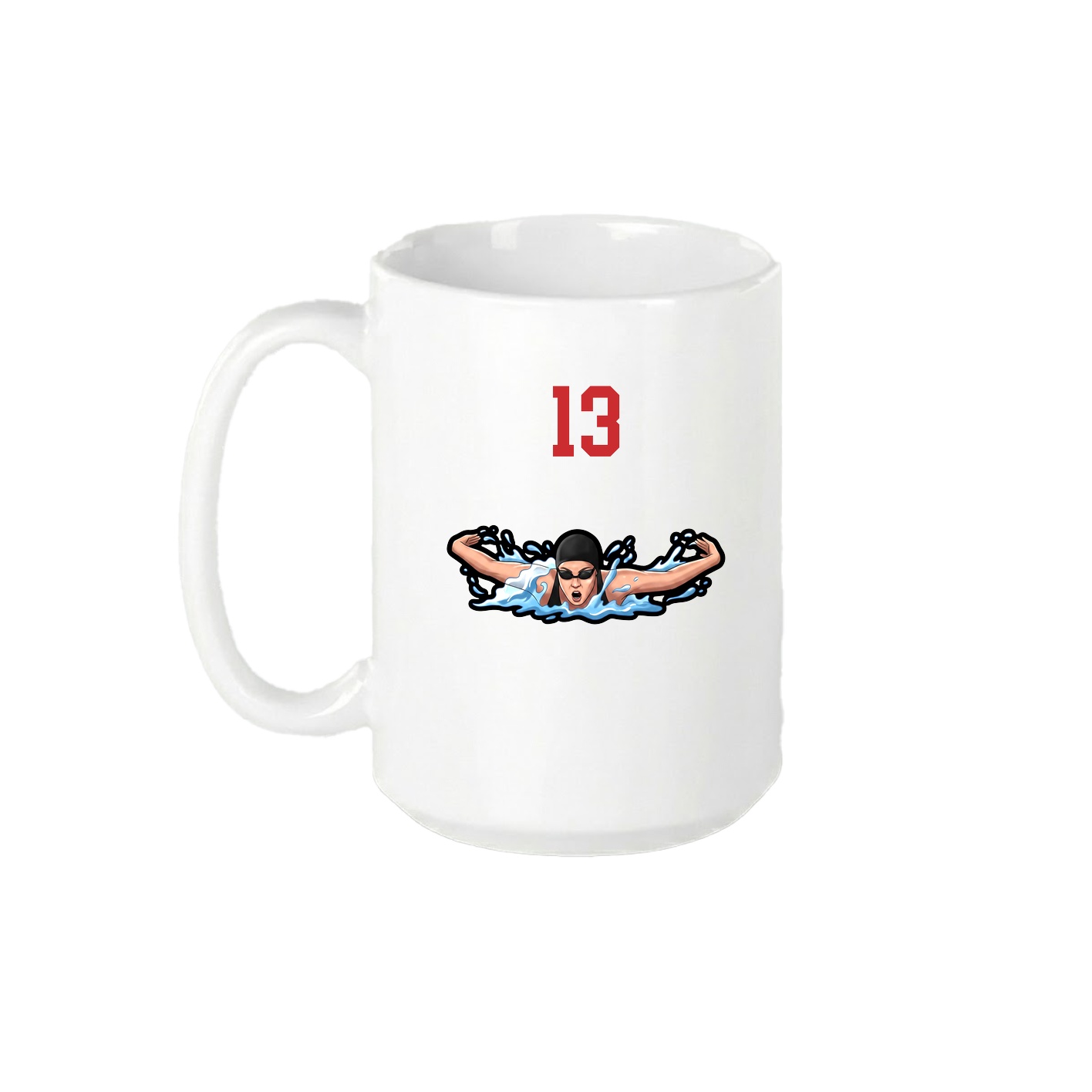15oz Coffee Mug — Number Top in White