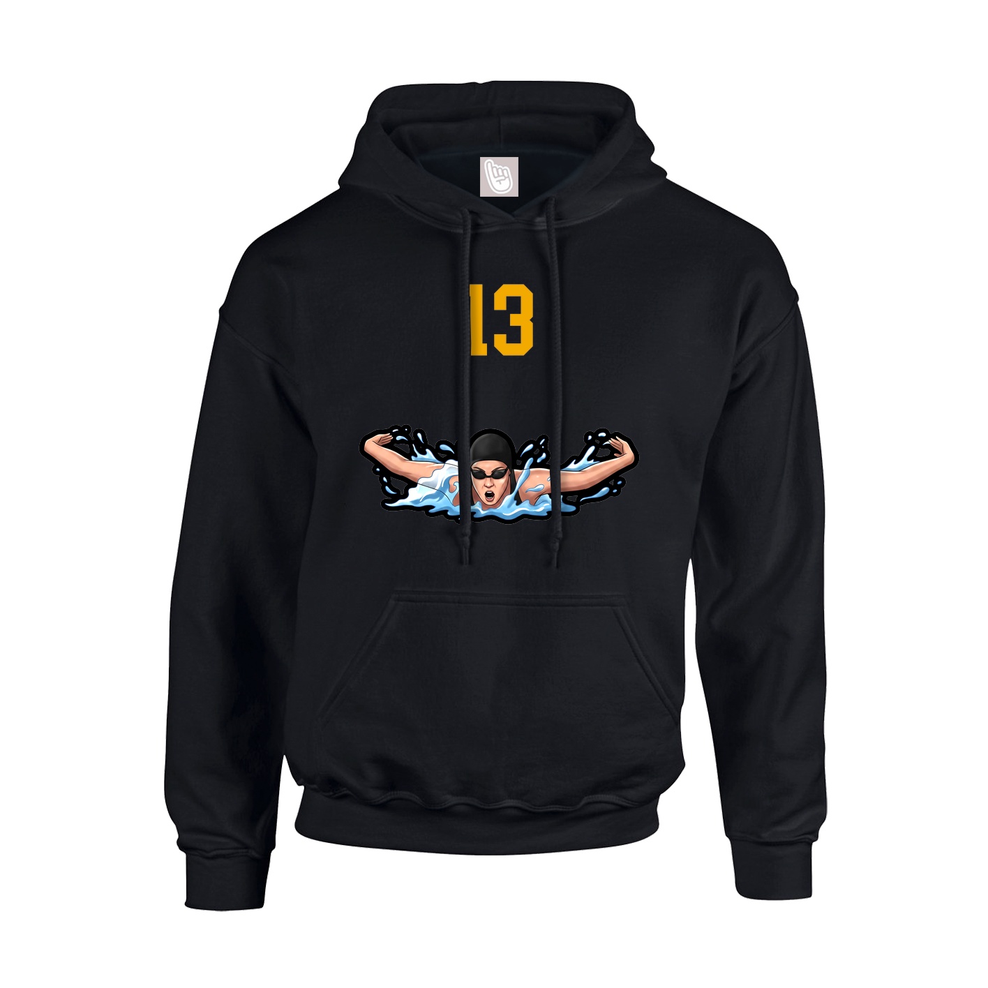 Youth Hoodie — Number Top in Black