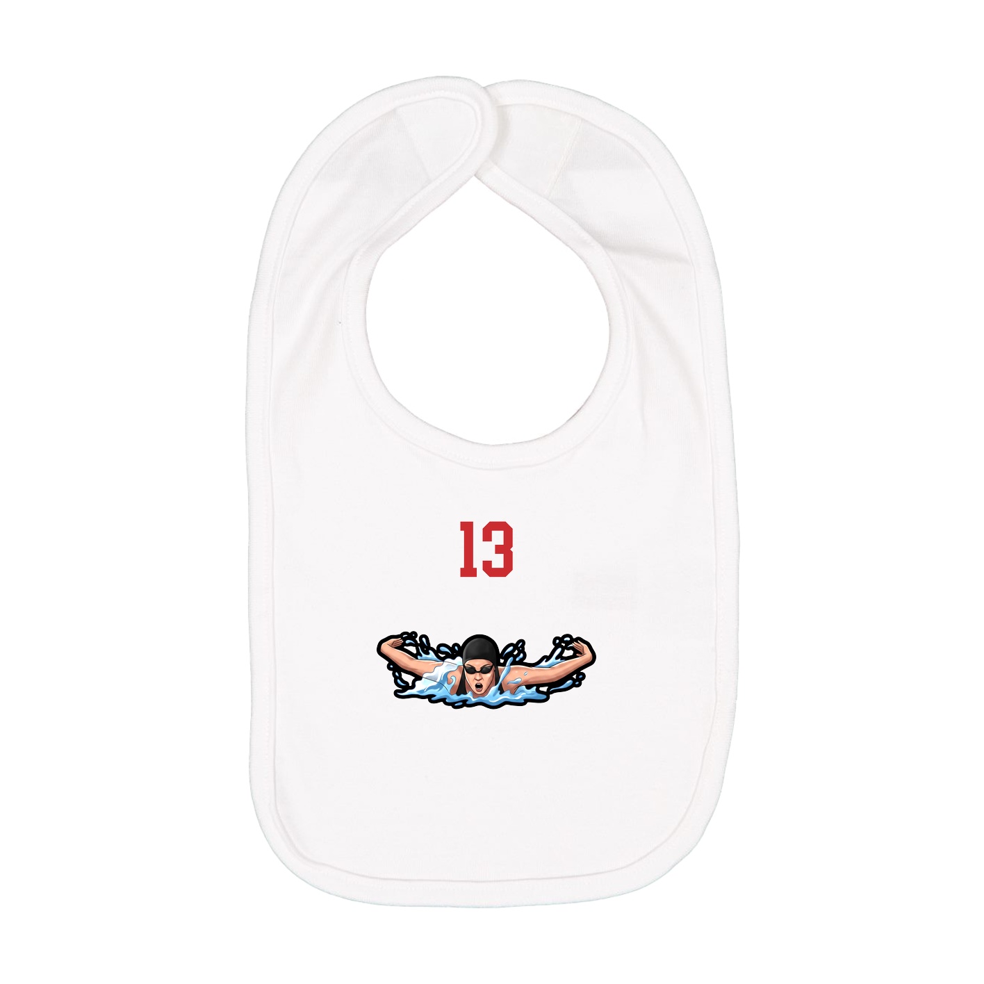 Infant Bib — Number Top in White