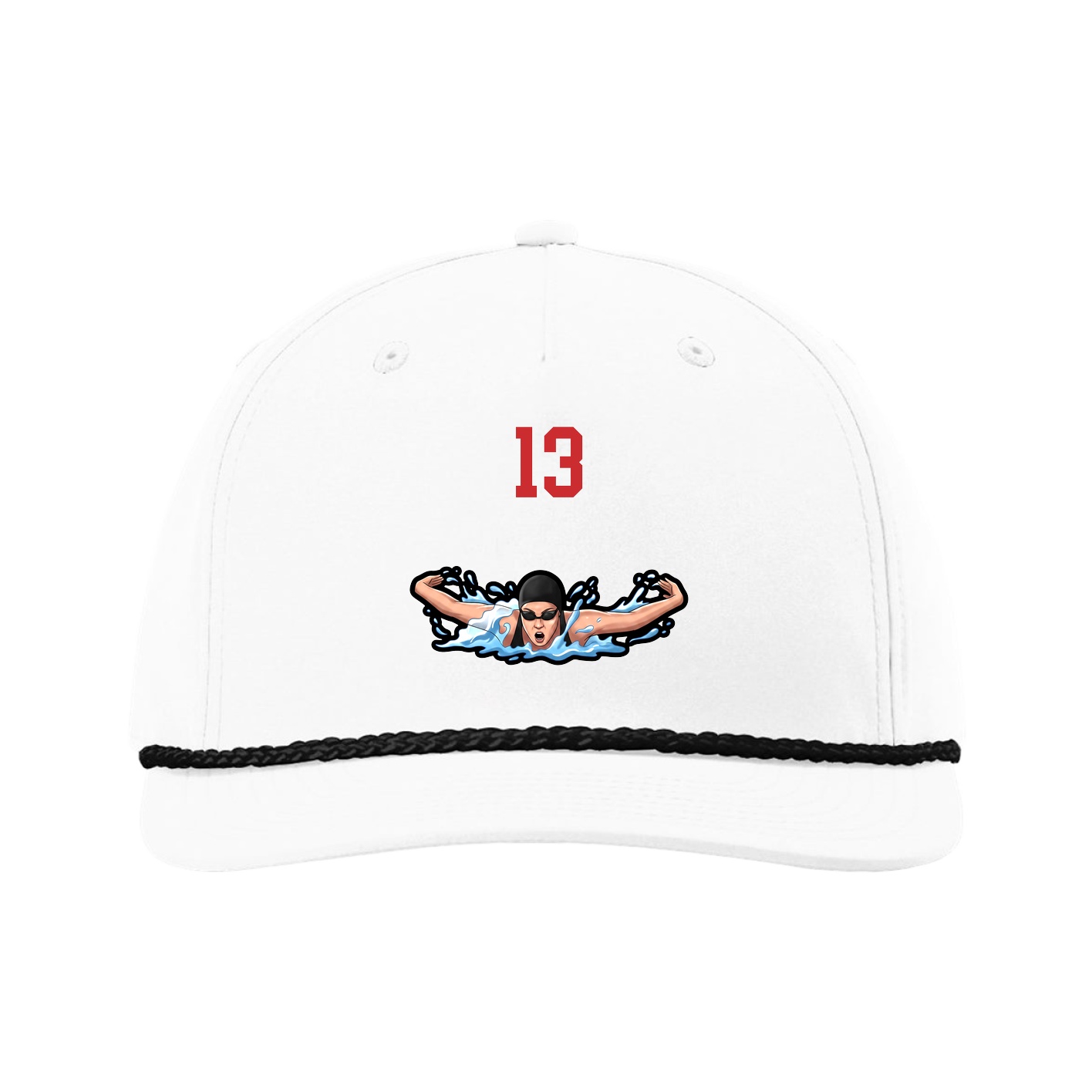 Five-Panel Classic Rope Cap — Number Top in White