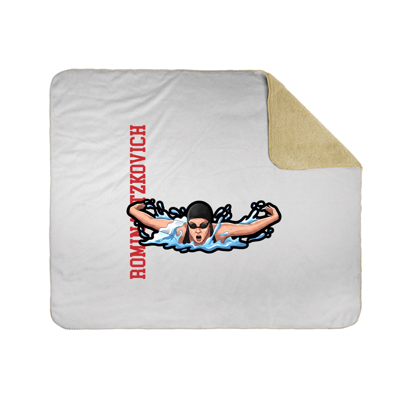 Throw Blanket — Name Vertical in White