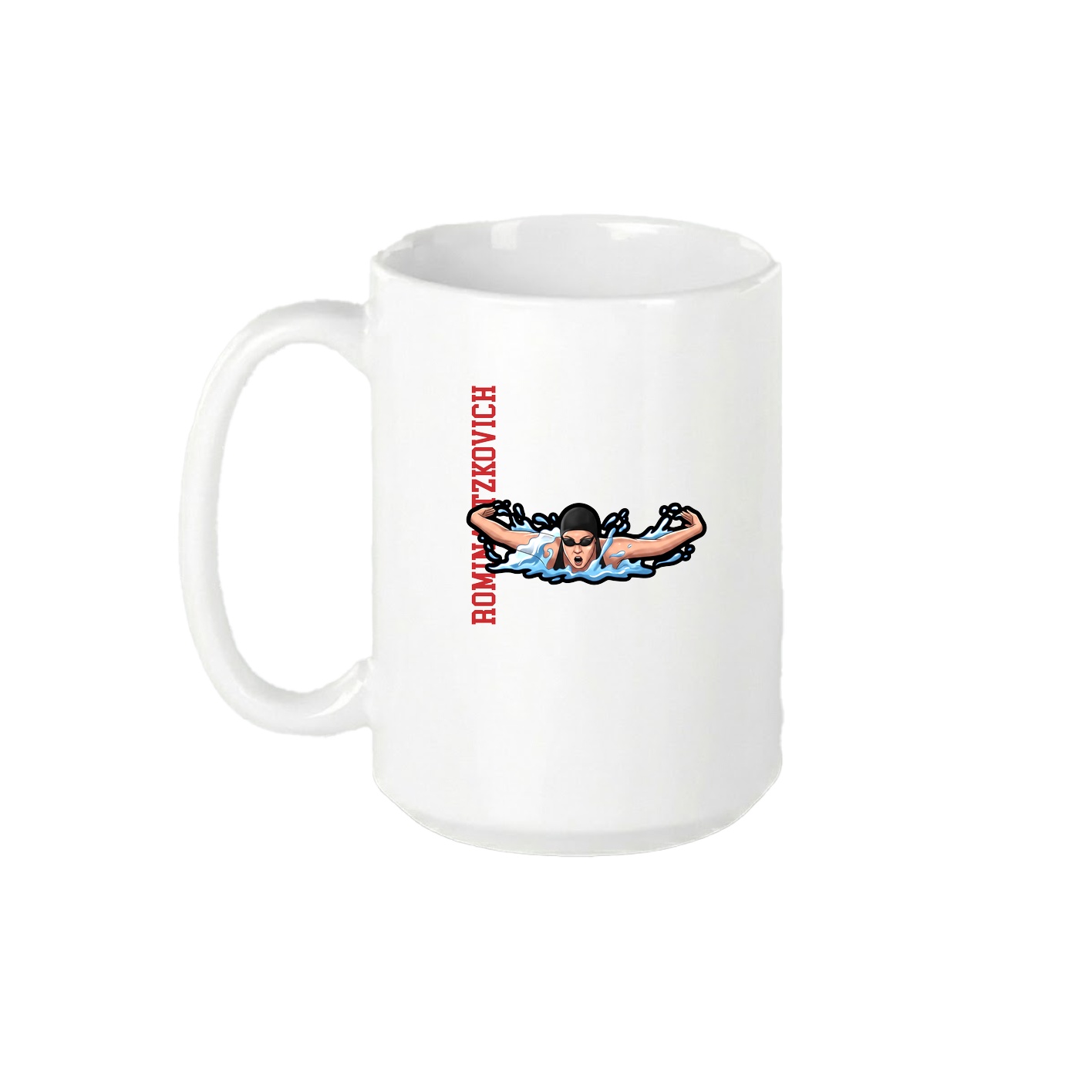 15oz Coffee Mug — Name Vertical in White