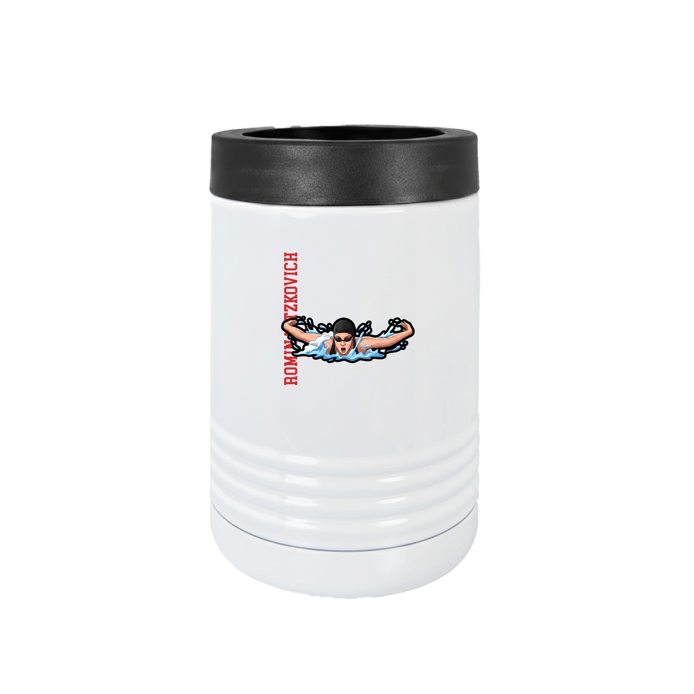 Beverage Holder — Name Vertical in White