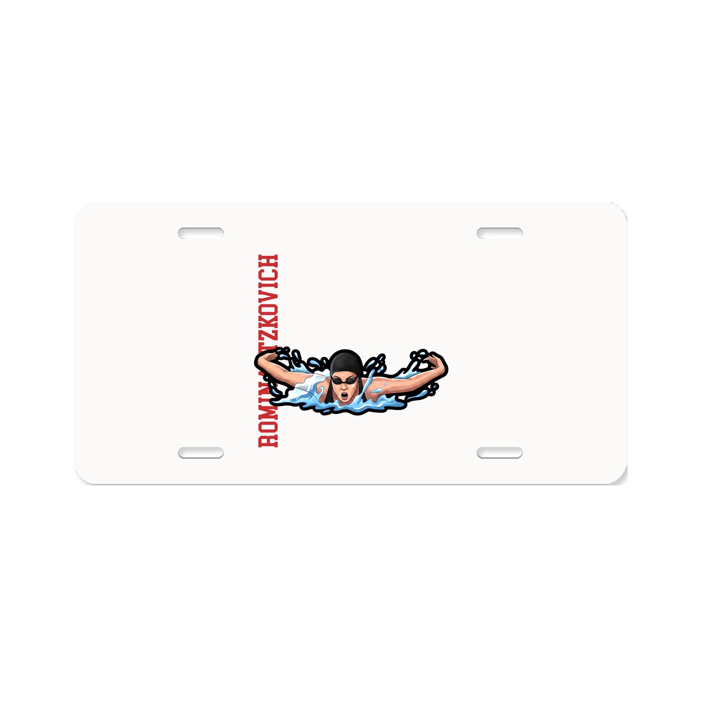 License Plate — Name Vertical in Classic